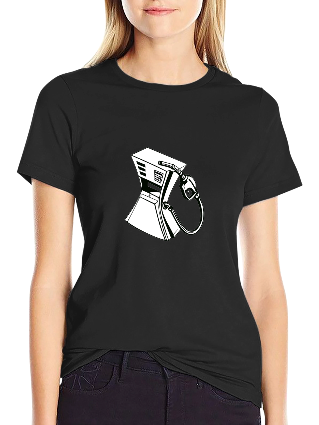 Gas Pump Graphic Tee - Cool Design Black T-Shirt