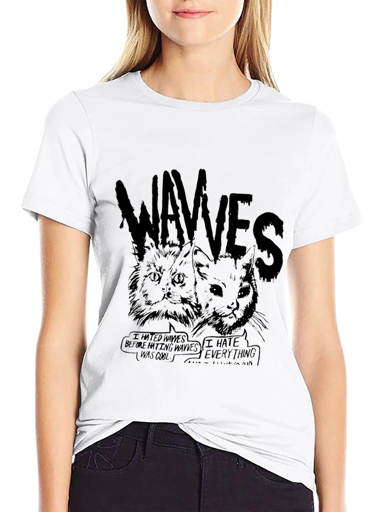 WAVVES Cat Graphic Black T-Shirt