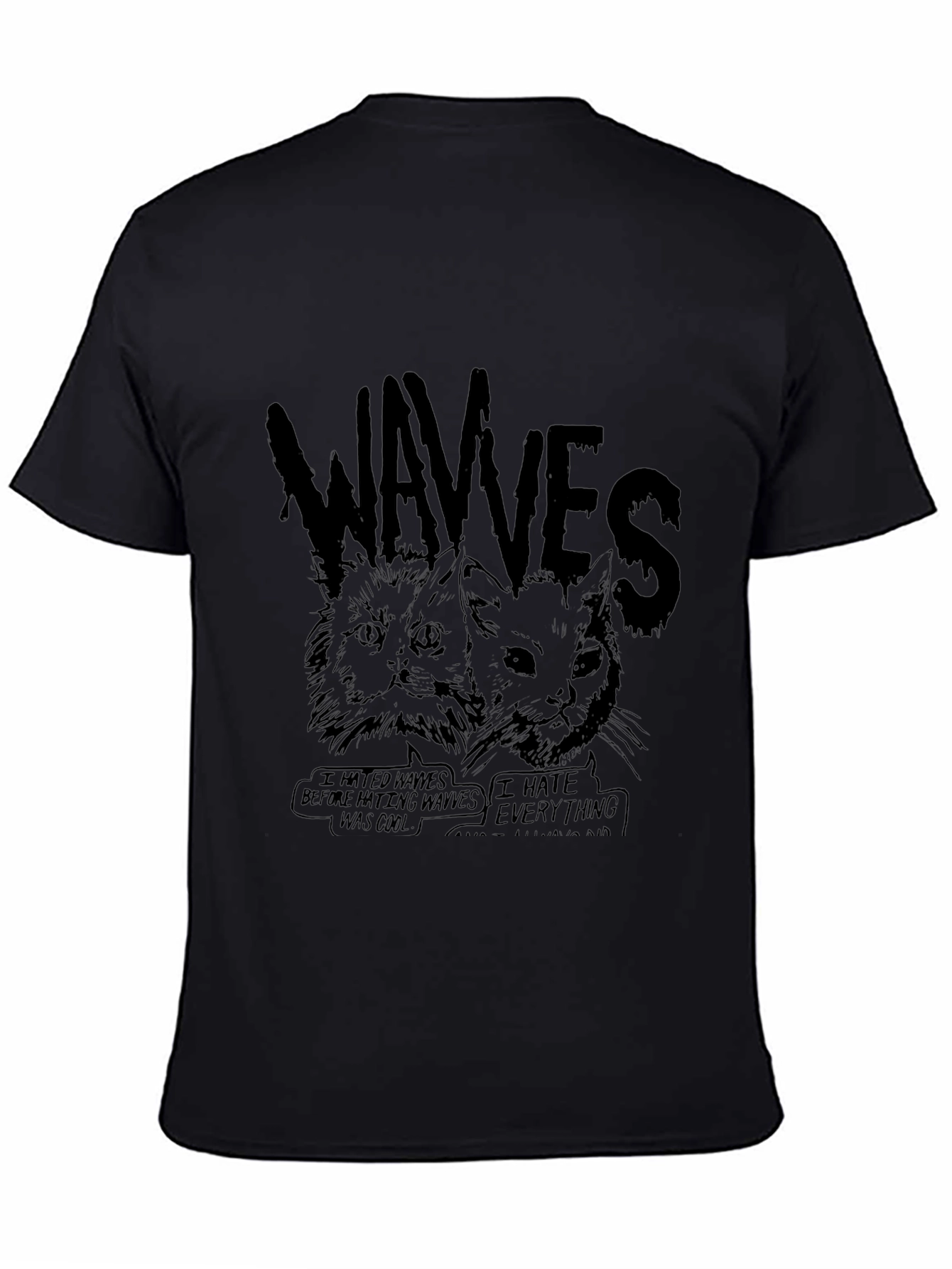 WAVVES Cat Graphic Black T-Shirt