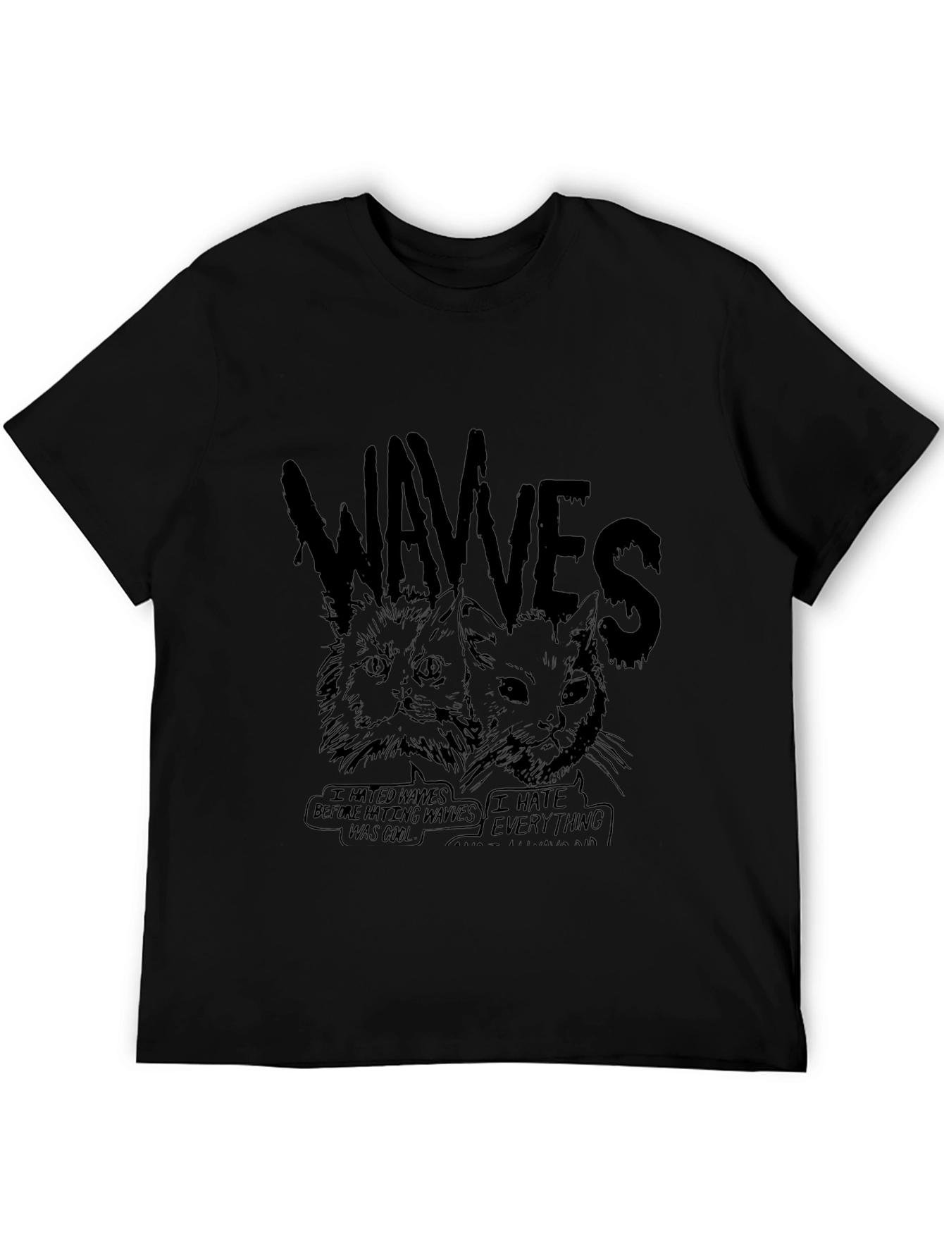 WAVVES Cat Graphic Black T-Shirt