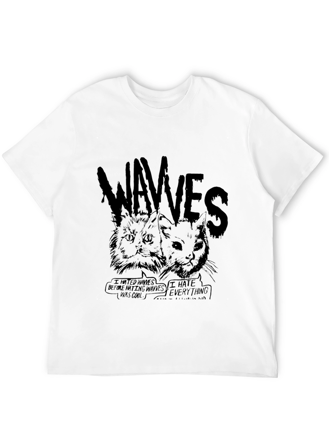 WAVVES Cat Graphic Black T-Shirt