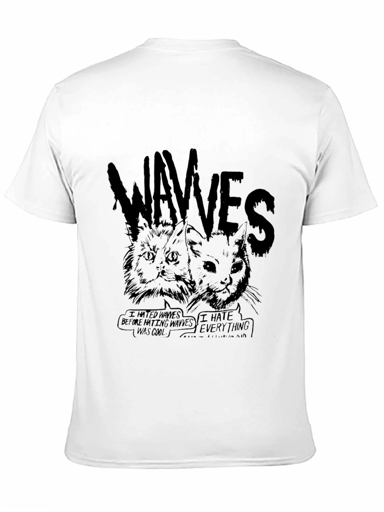 WAVVES Cat Graphic Black T-Shirt