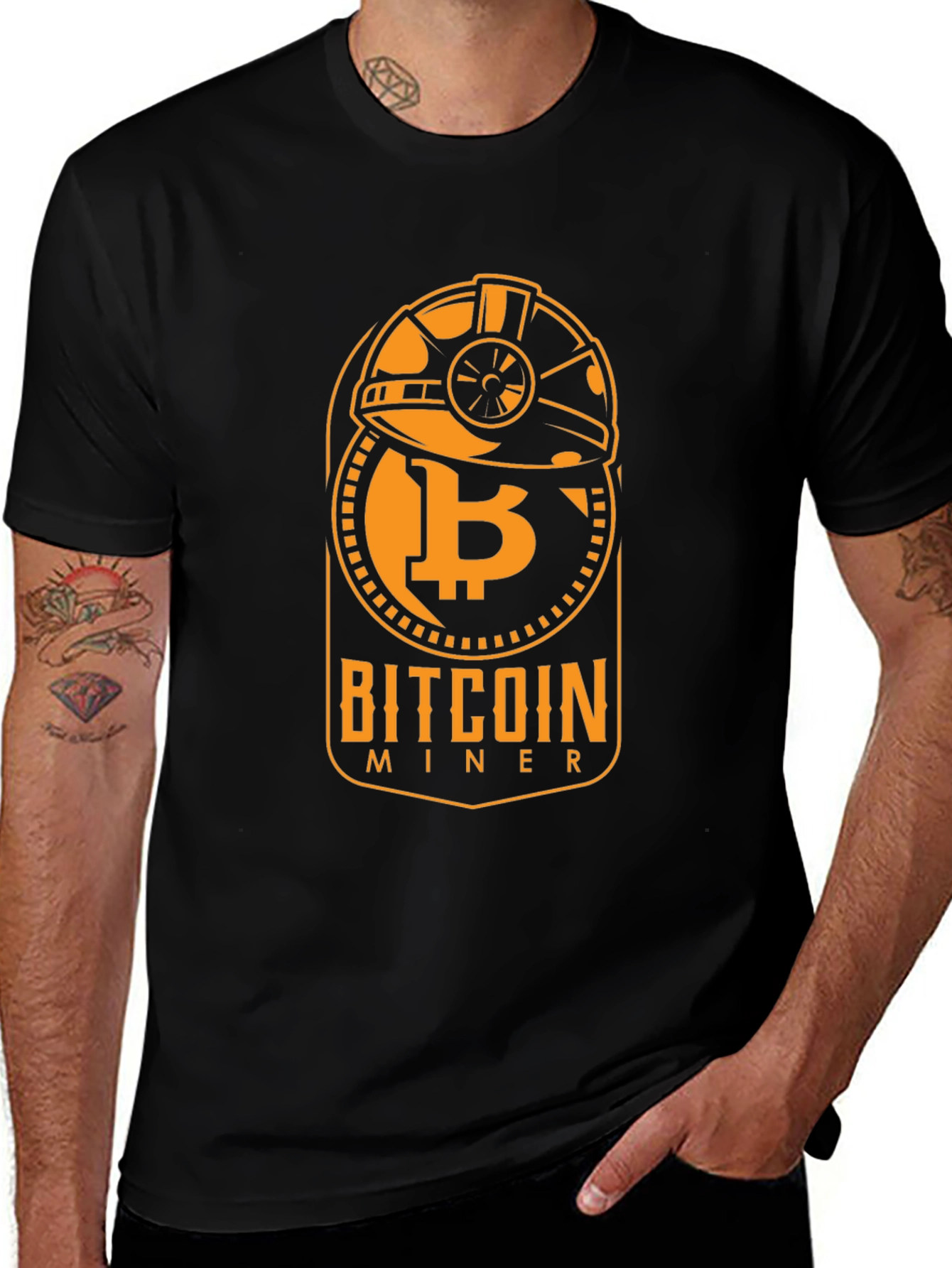 Bitcoin Miner Black Graphic Tee