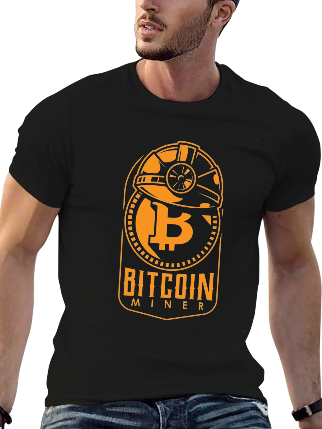 Bitcoin Miner Black Graphic Tee