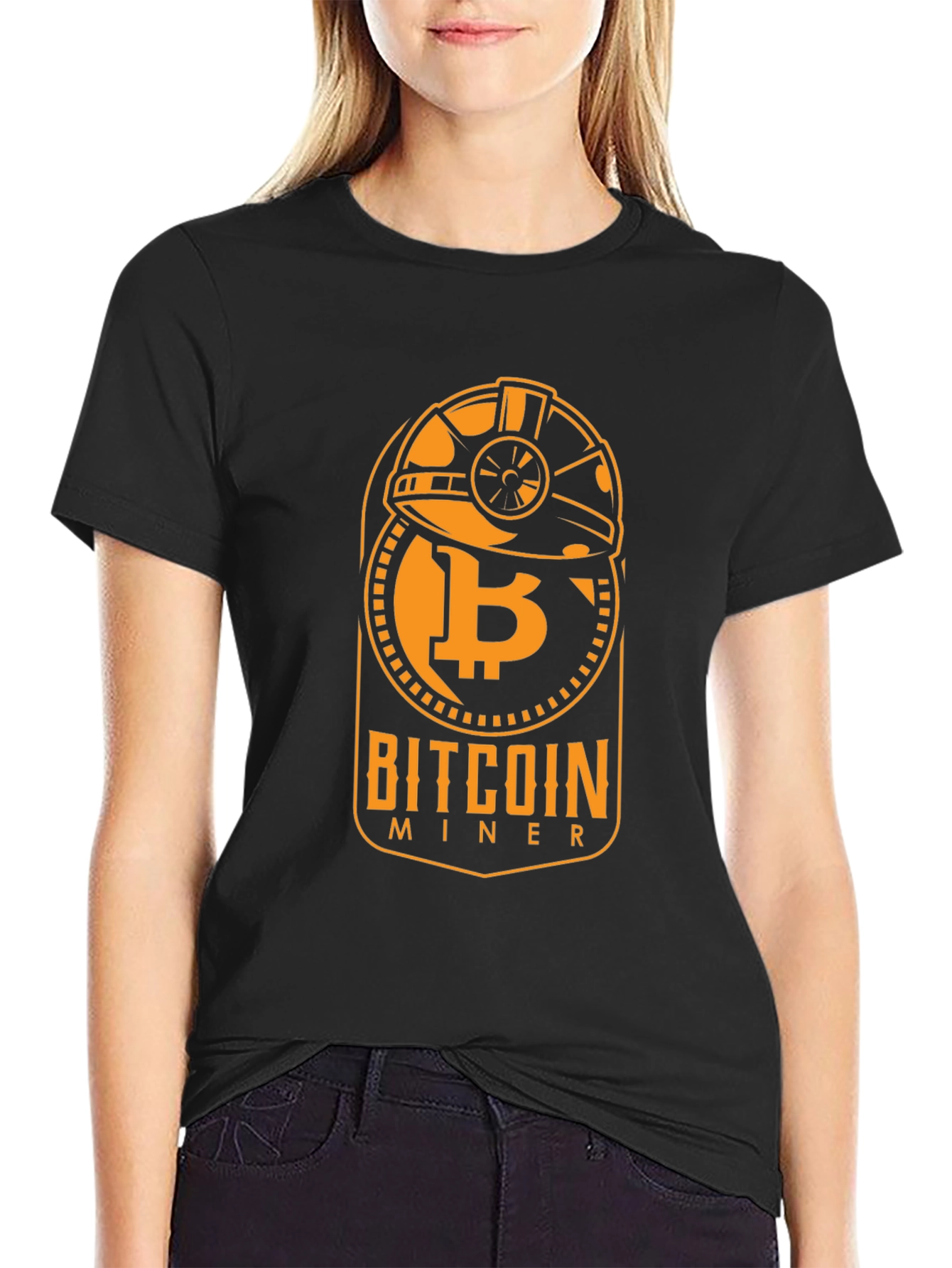 Bitcoin Miner Black Graphic Tee