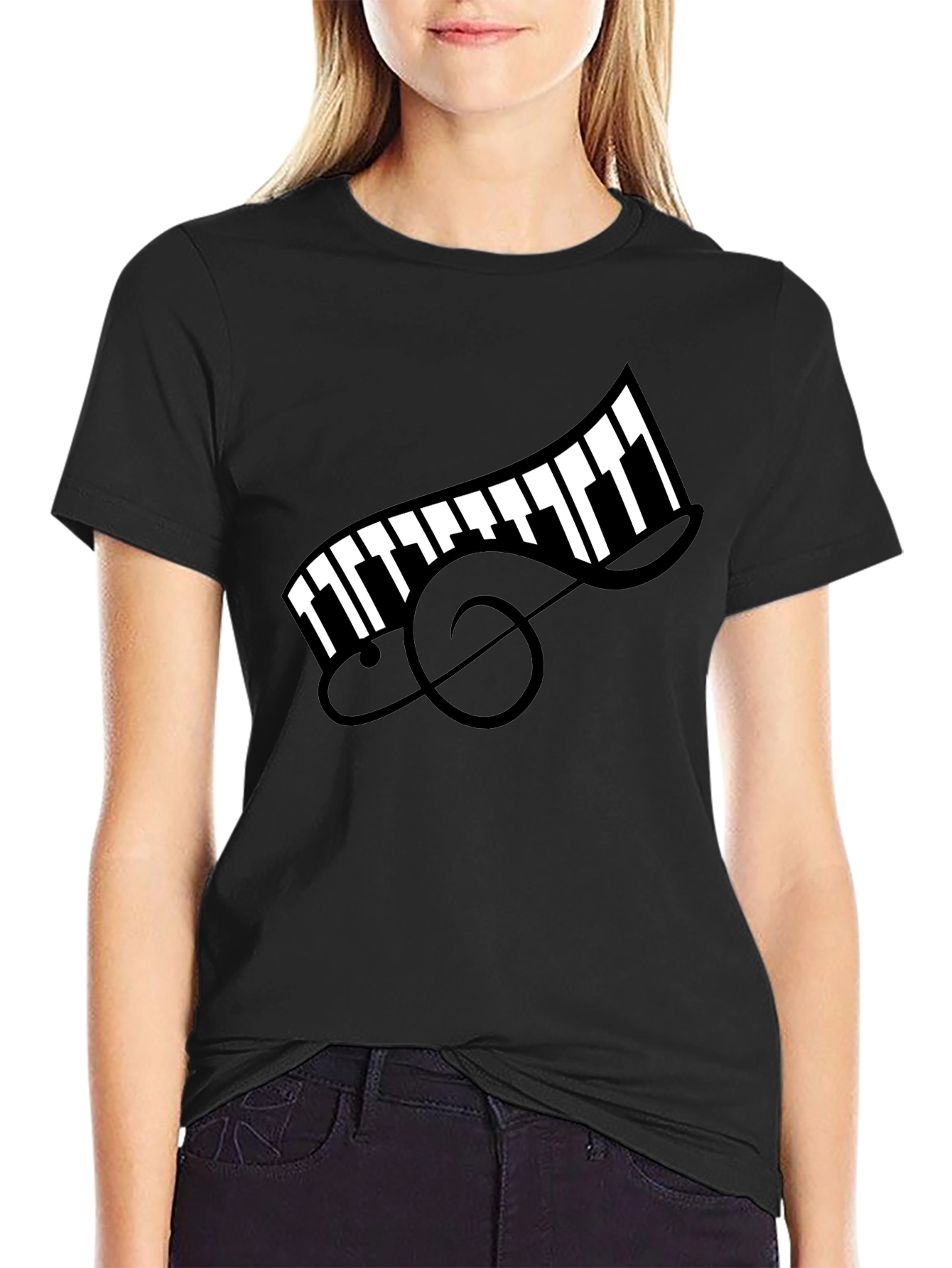 Musical Clef Piano Key Graphic Tee