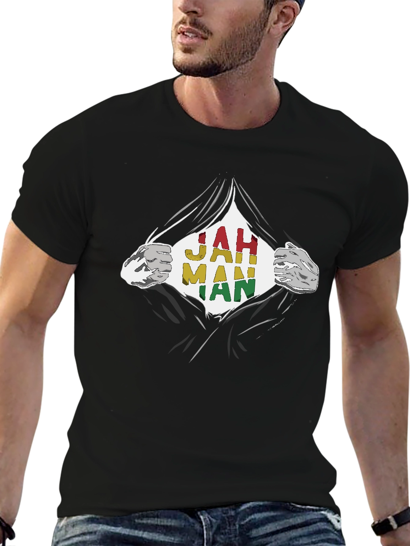 Jah Man Rasta T-Shirt - Graphic Print