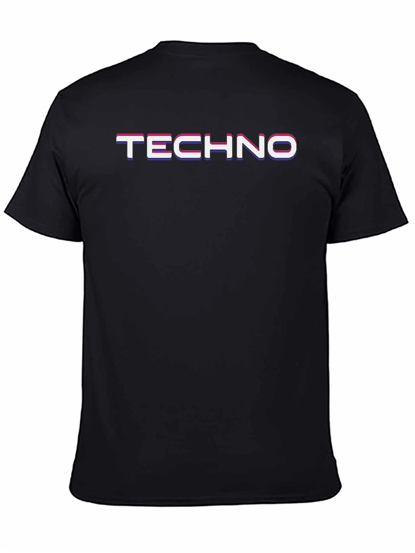 Mens Black TECHNO Graphic Tee