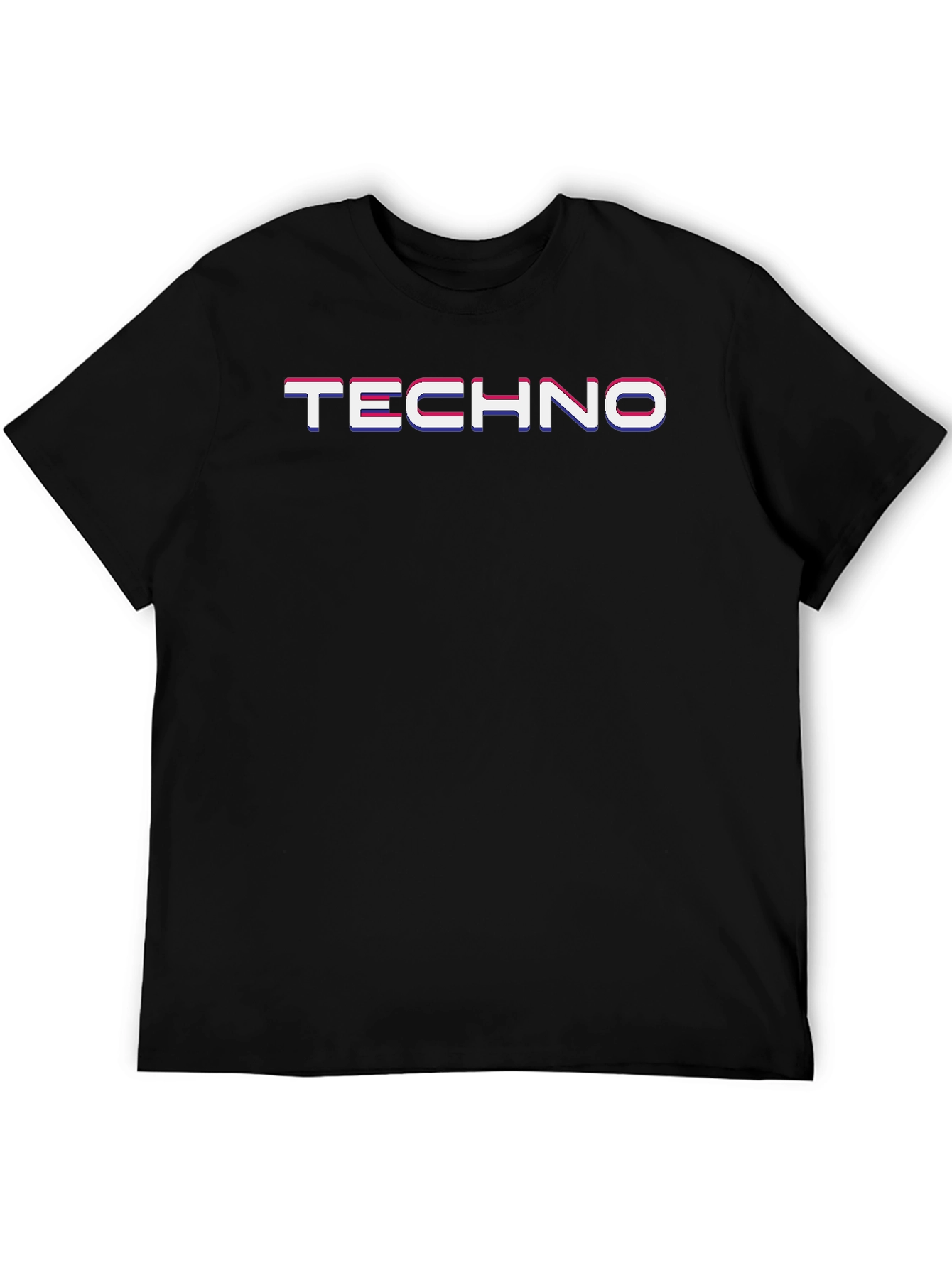 Mens Black TECHNO Graphic Tee