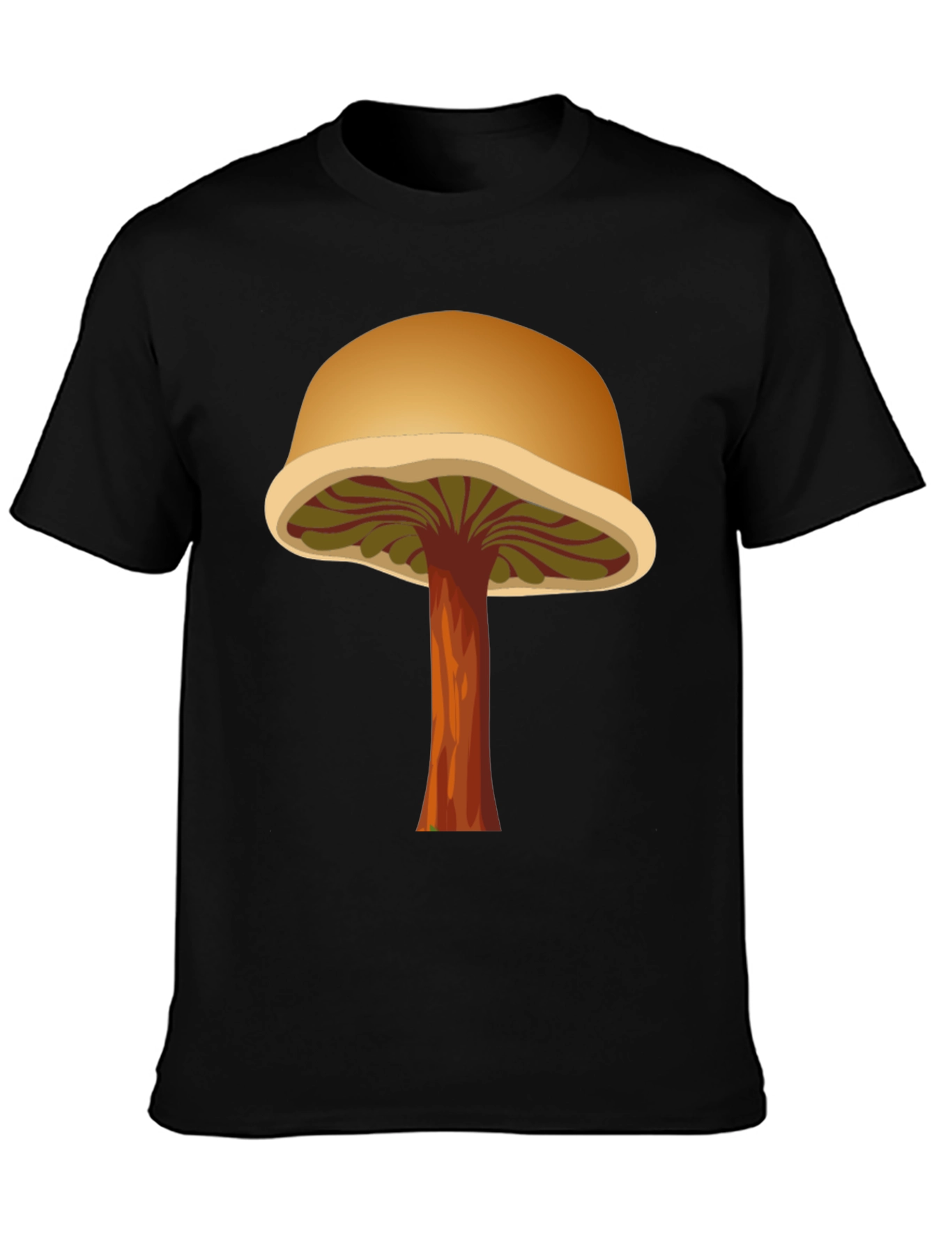 Mushroom Graphic T-Shirt - Black Cotton Tee