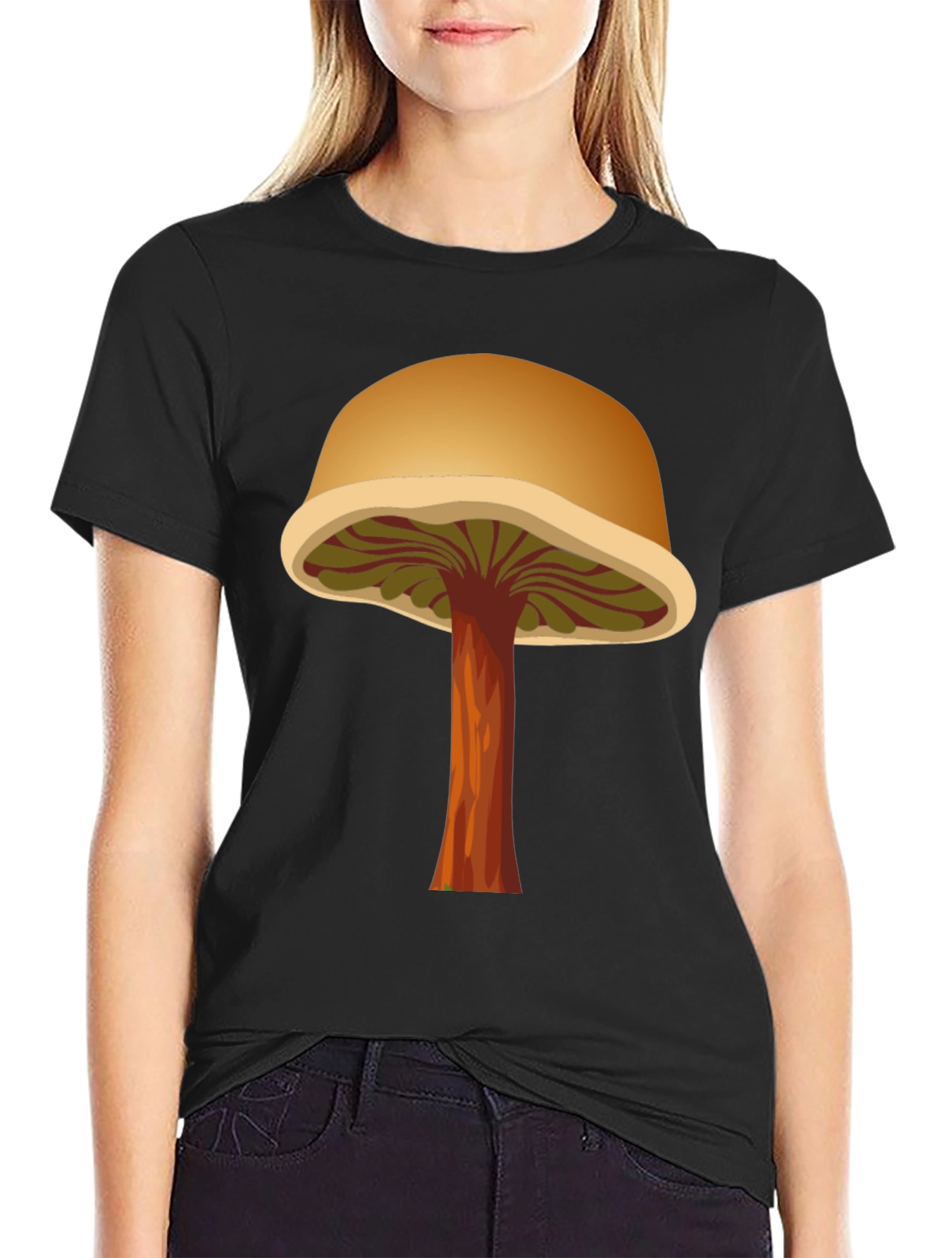Mushroom Graphic T-Shirt - Black Cotton Tee