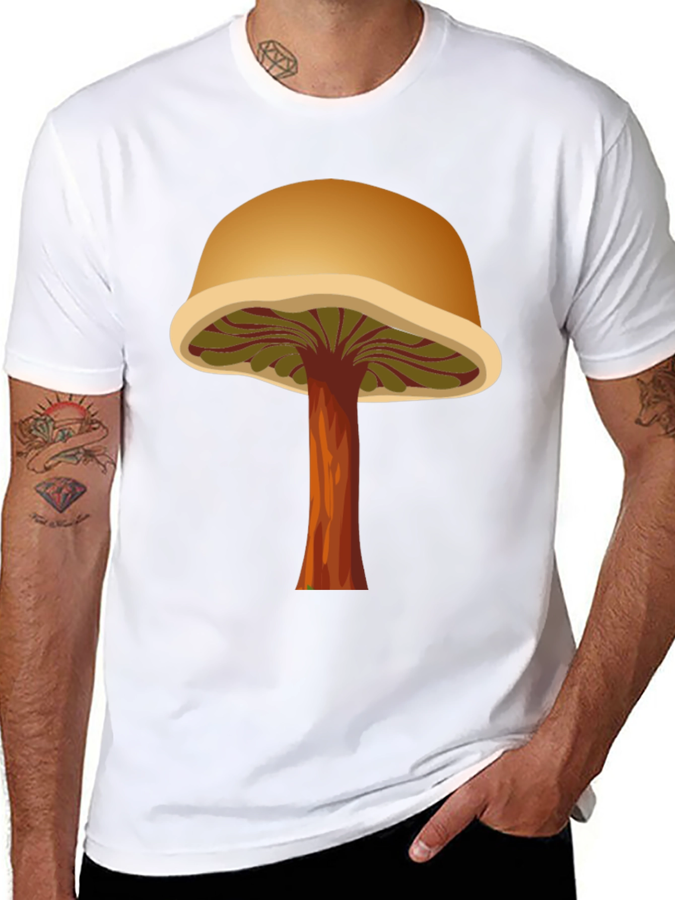 Mushroom Graphic T-Shirt - Black Cotton Tee