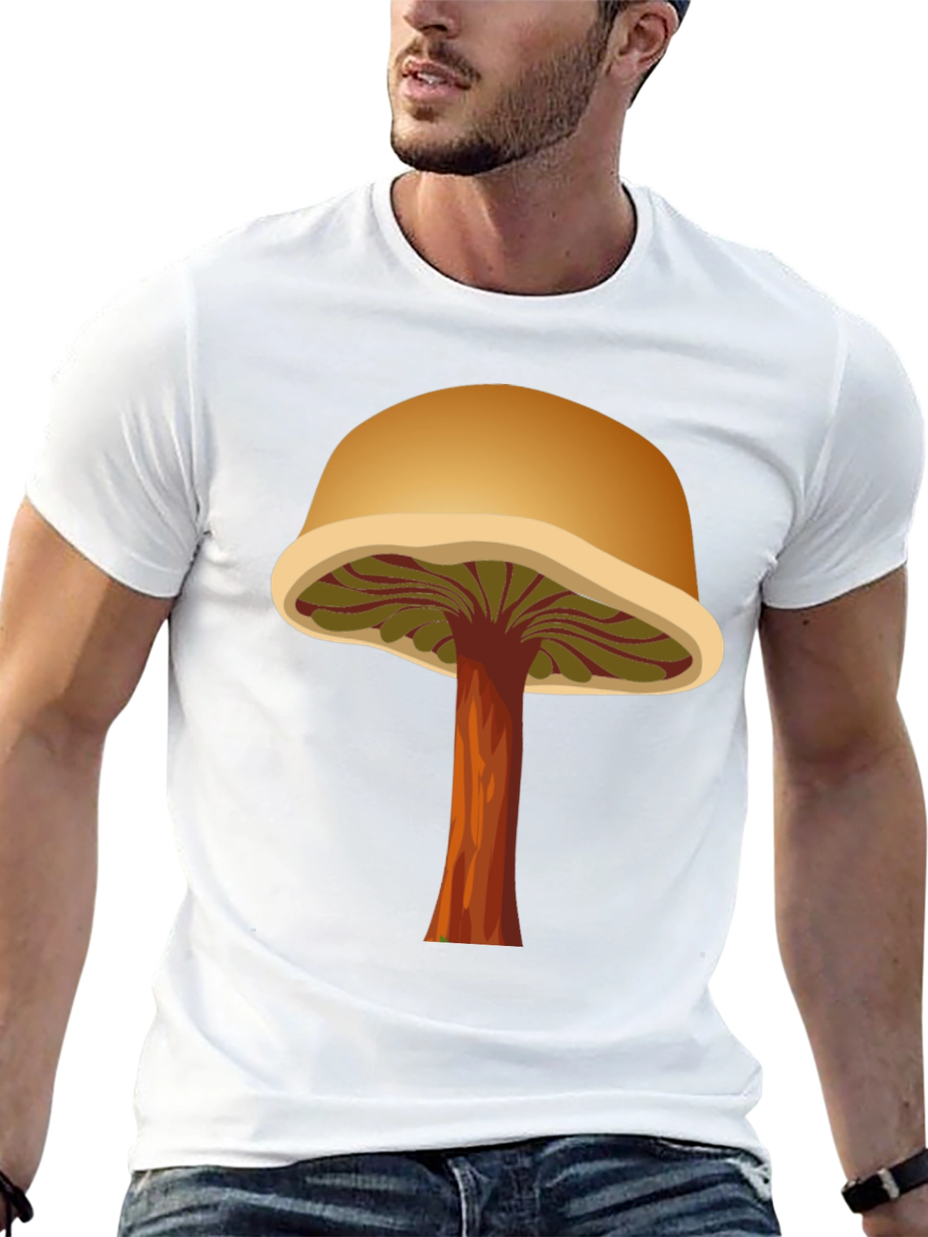 Mushroom Graphic T-Shirt - Black Cotton Tee