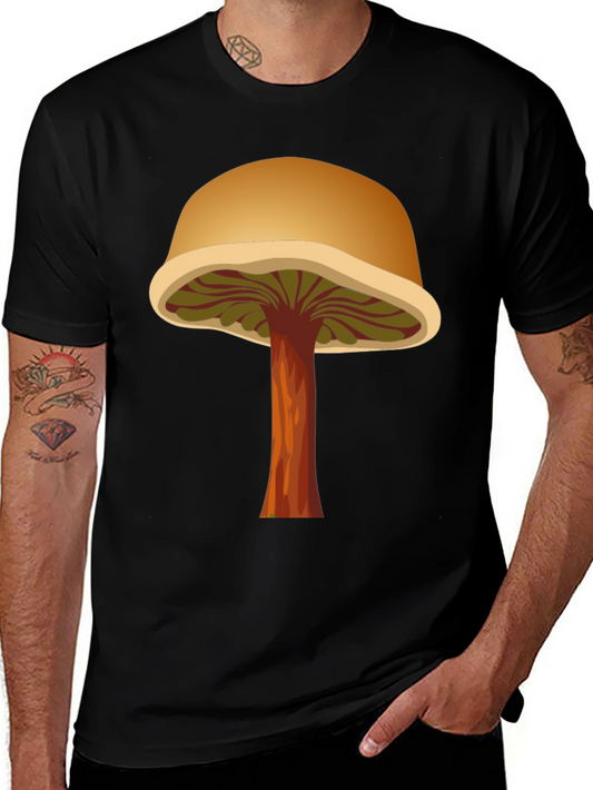 Mushroom Graphic T-Shirt - Black Cotton Tee