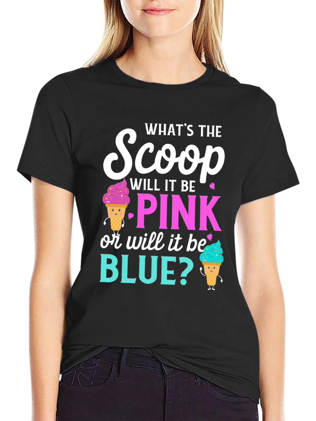 Gender Reveal T-Shirt: Pink or Blue Scoop?