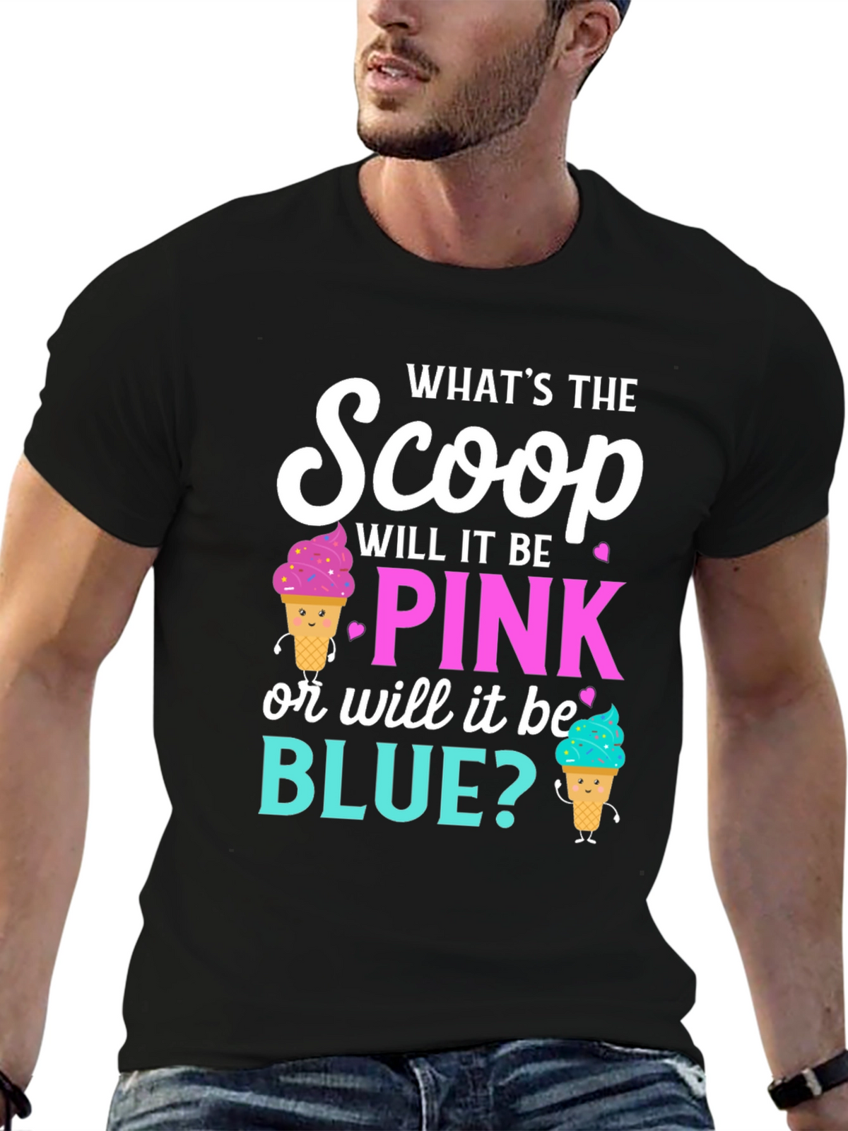 Gender Reveal T-Shirt: Pink or Blue Scoop?