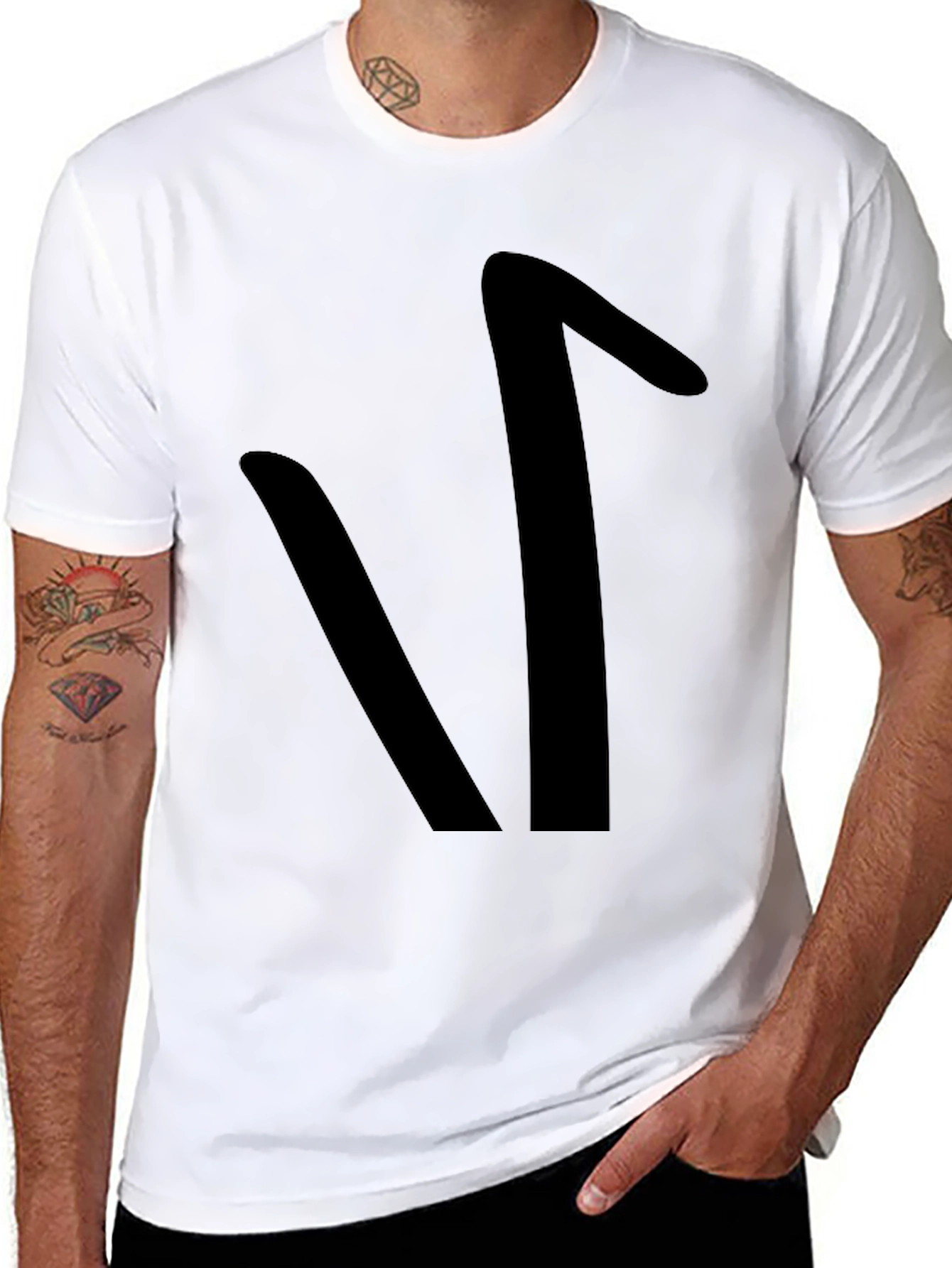 Black T-Shirt with Abstract Design