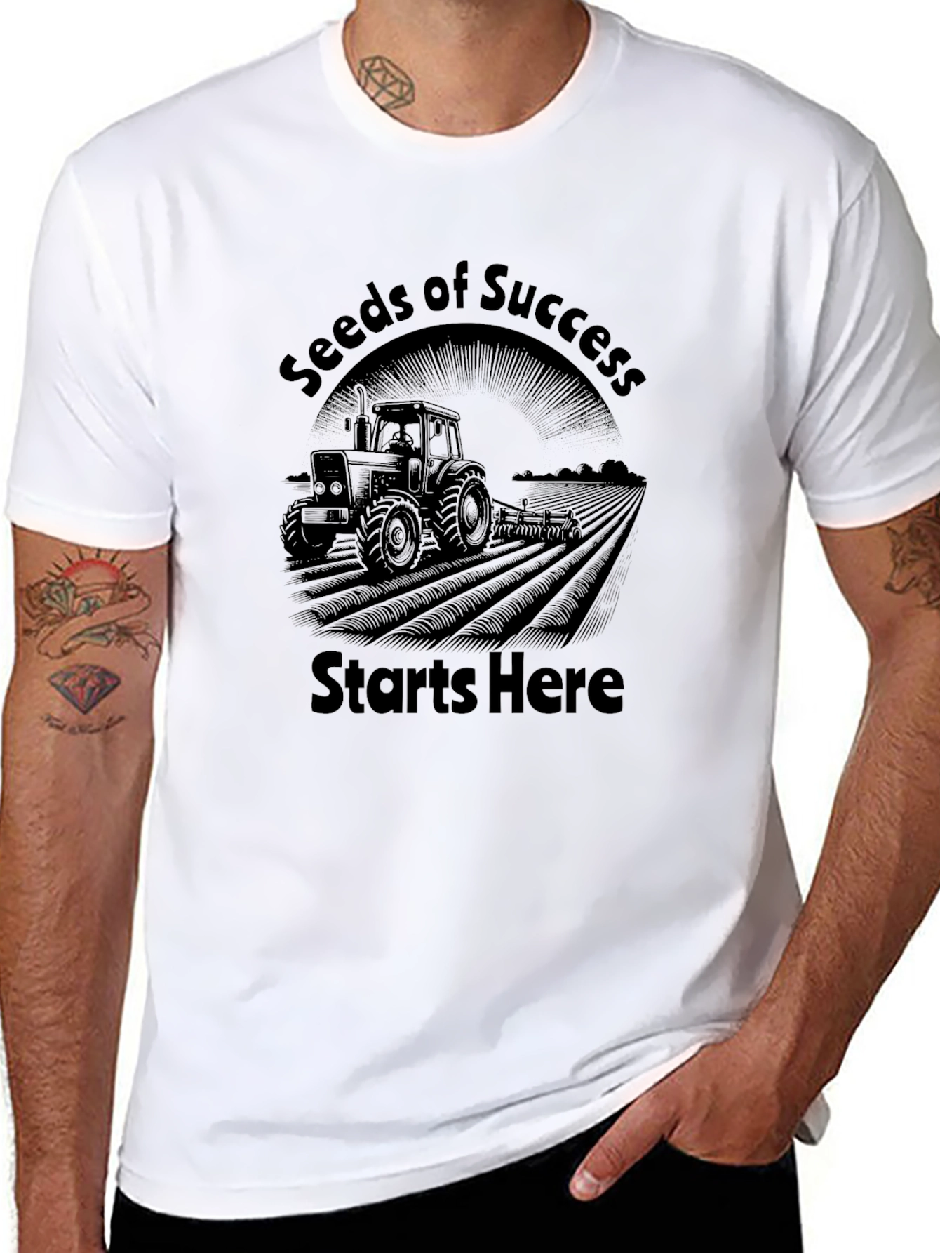 Seeds of Success Tractor Graphic Tee - Black
