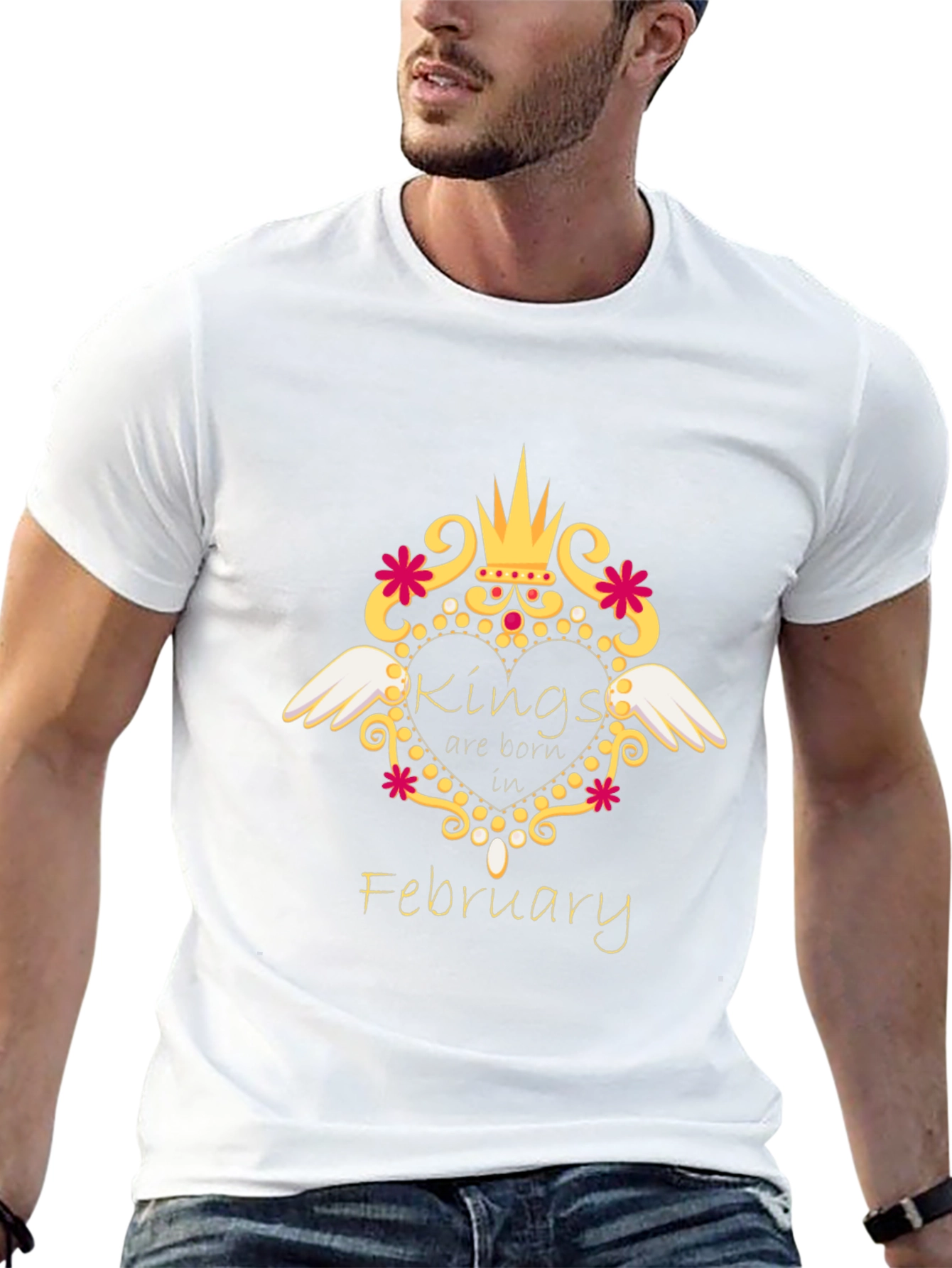 Kings Are Born In February Black T-Shirt