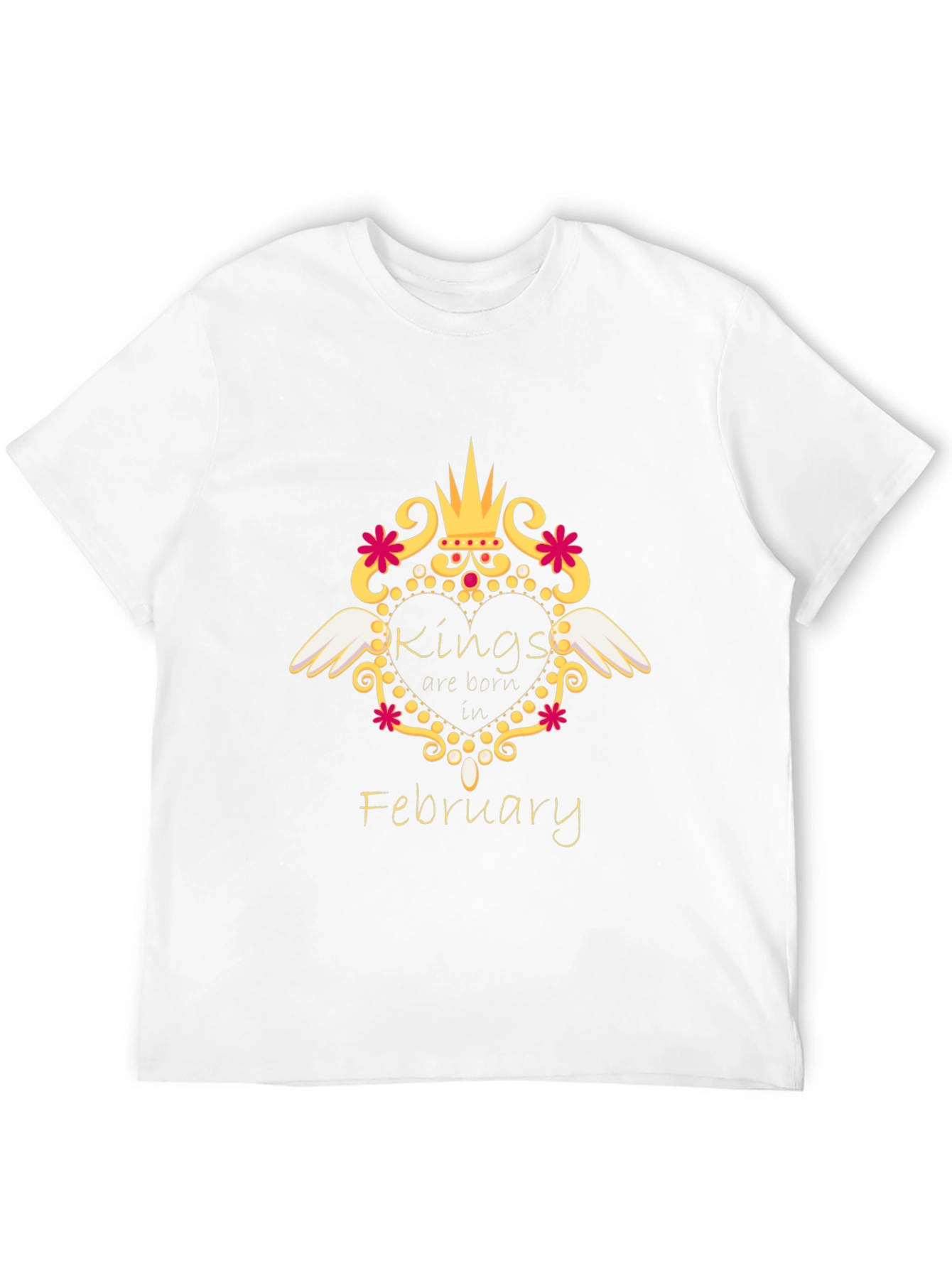 Kings Are Born In February Black T-Shirt