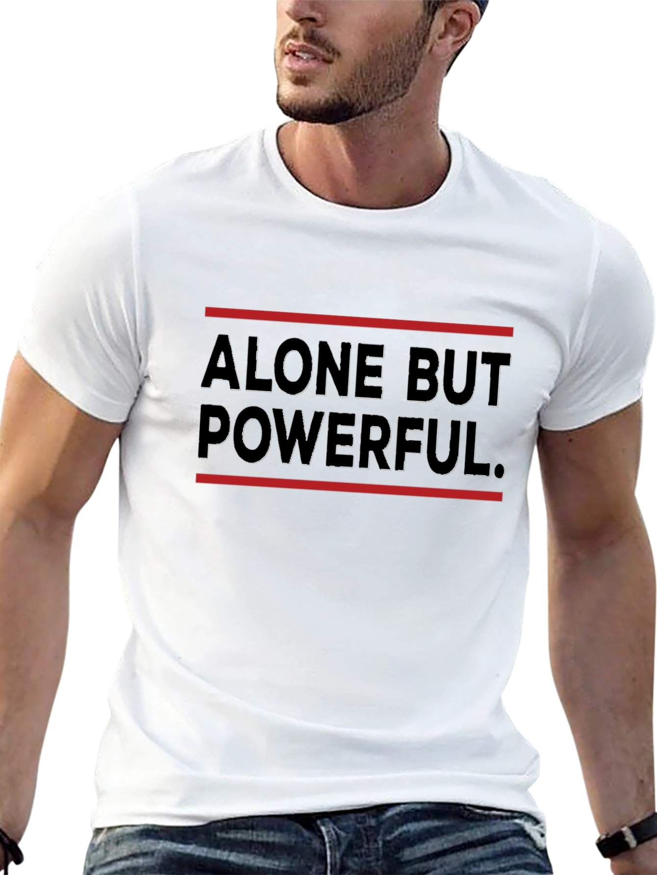 Alone But Powerful Graphic Tee - Black
