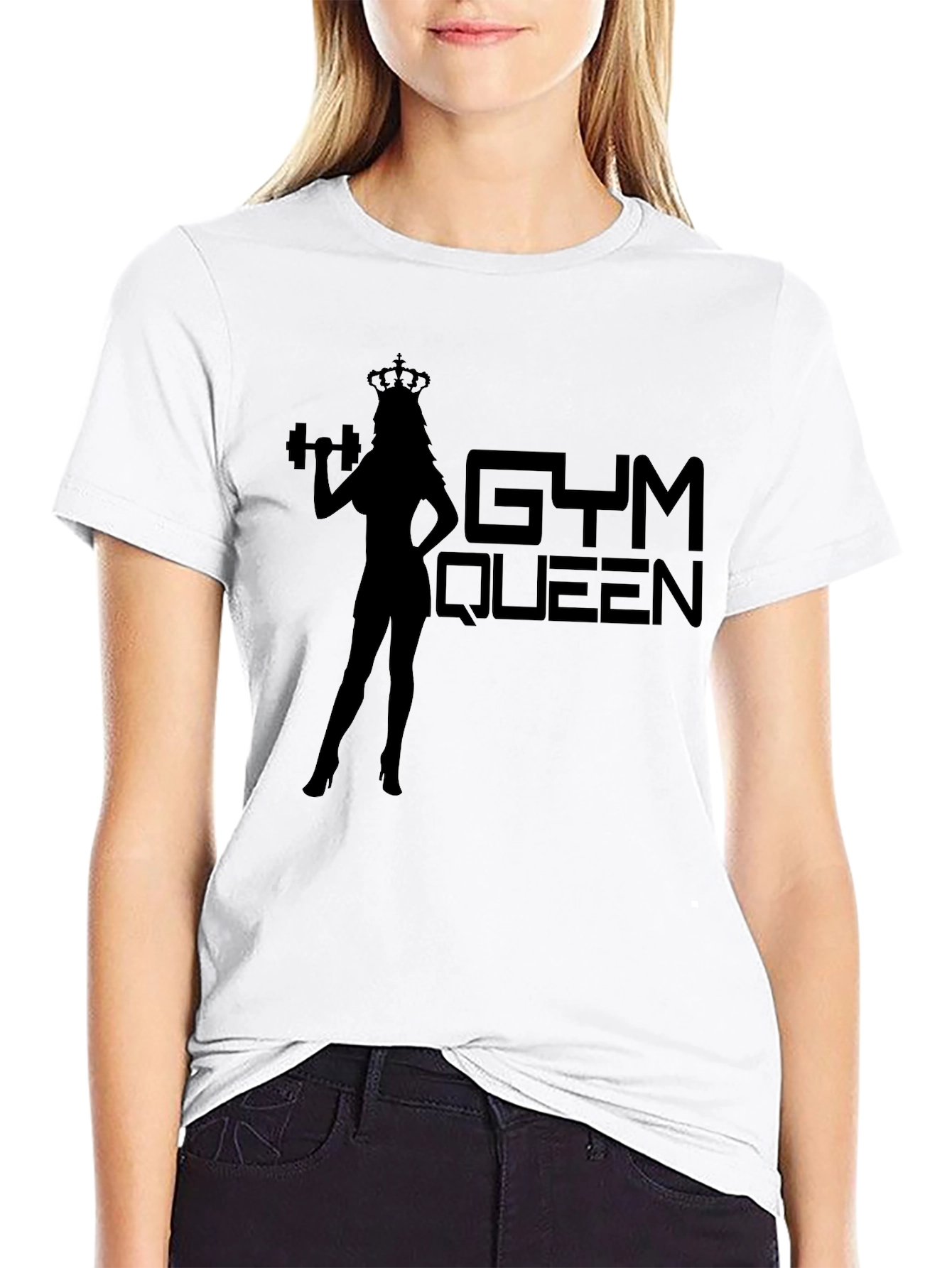Gym Queen Graphic Tee - Black Fitness T-Shirt