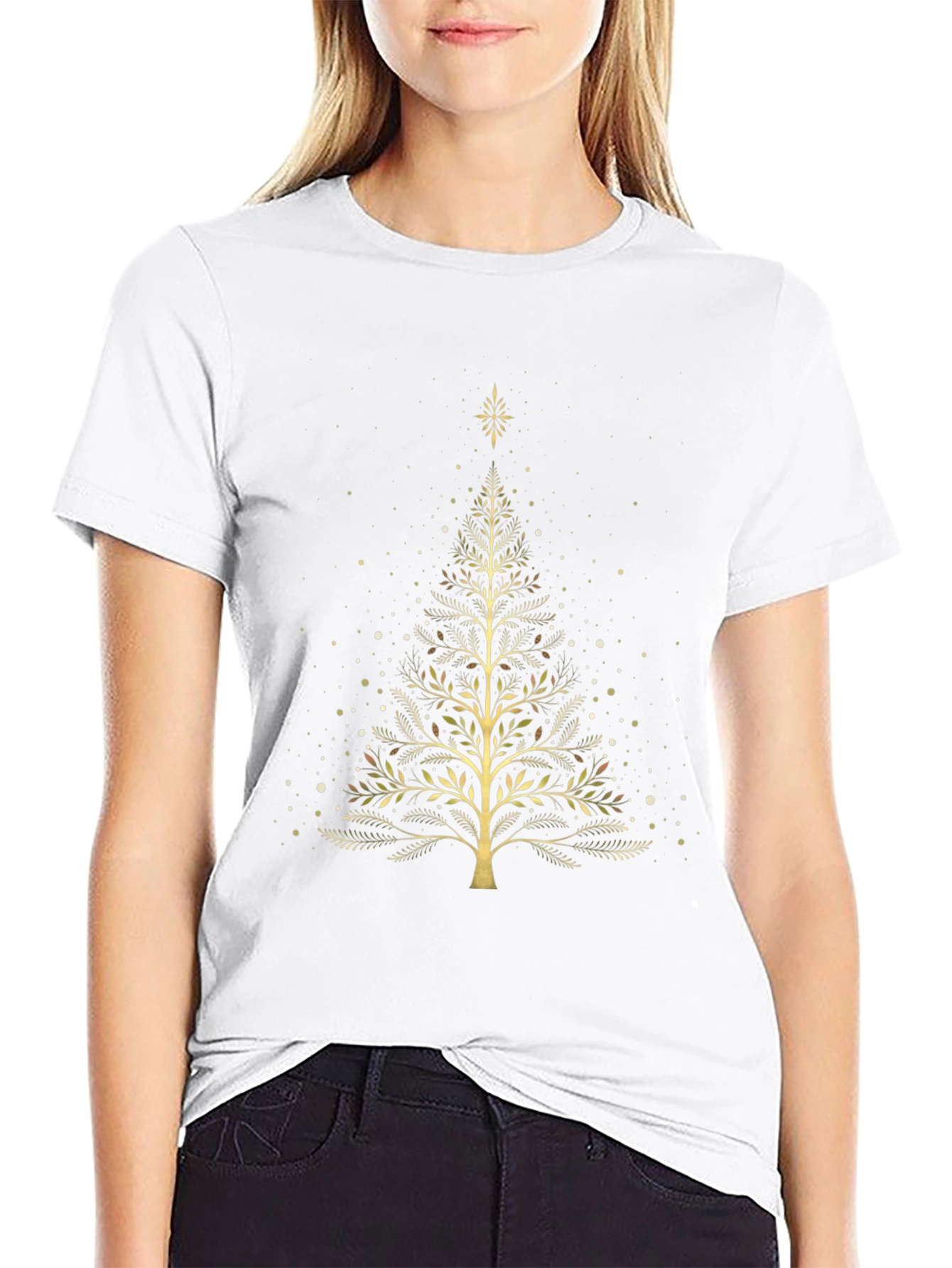 Elegant Golden Tree Graphic Tee