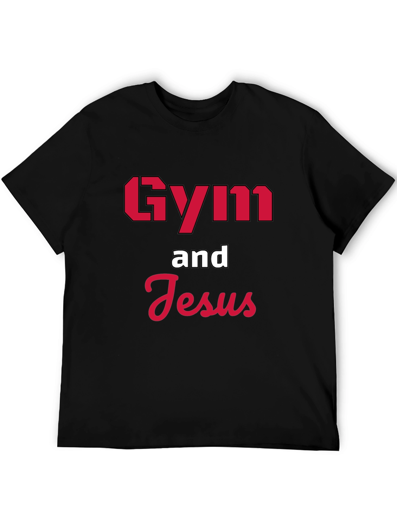 Gym and Jesus Graphic Tee - Black