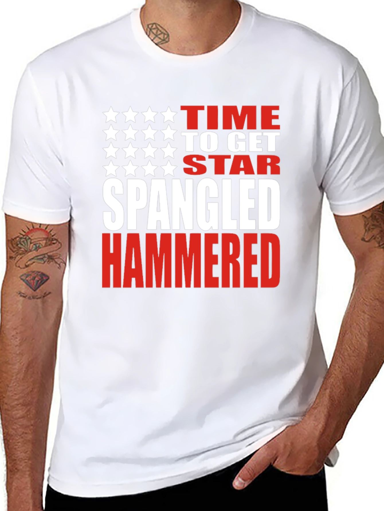 Star Spangled Hammered T-Shirt - Patriotic USA Tee