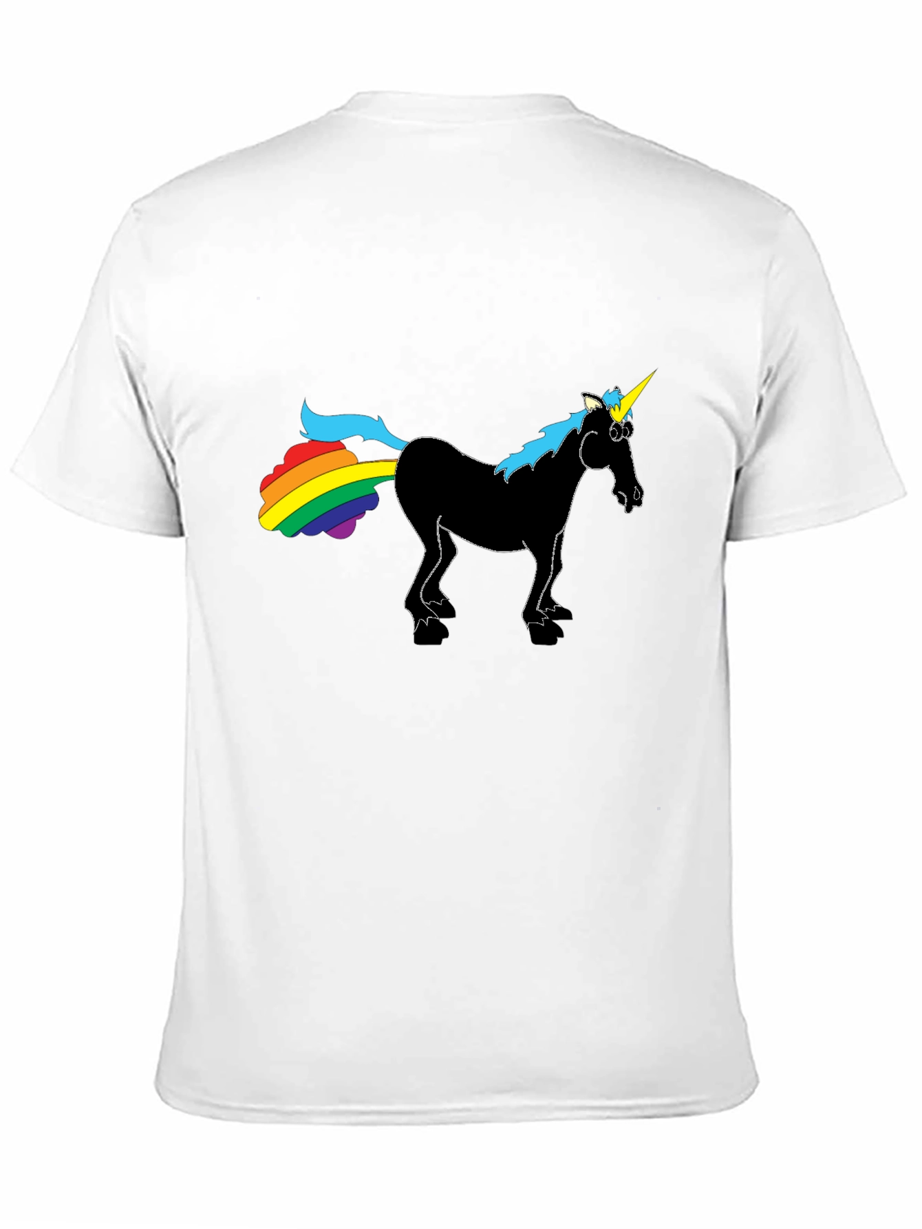 Rainbow Farting Unicorn Black T-Shirt