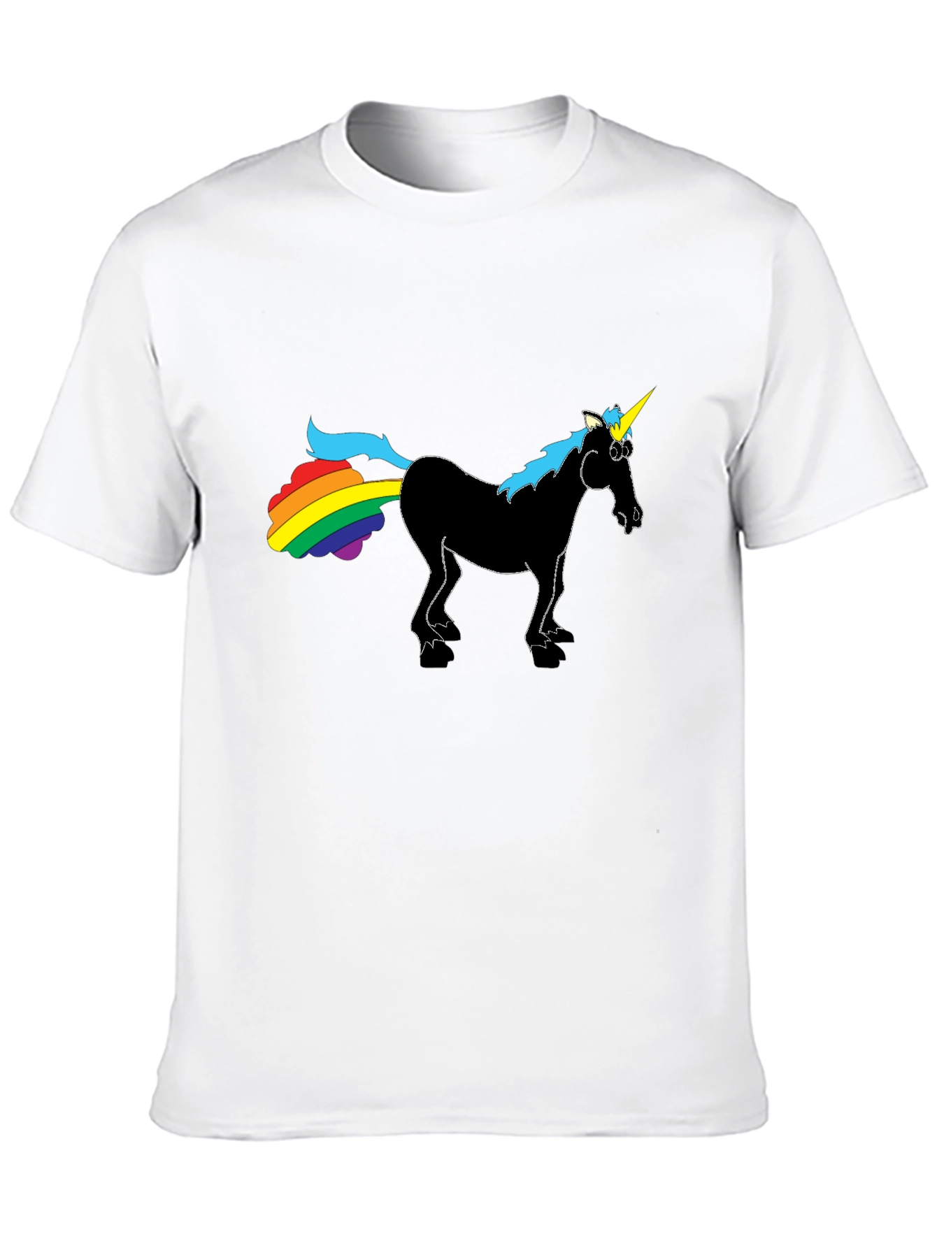 Rainbow Farting Unicorn Black T-Shirt