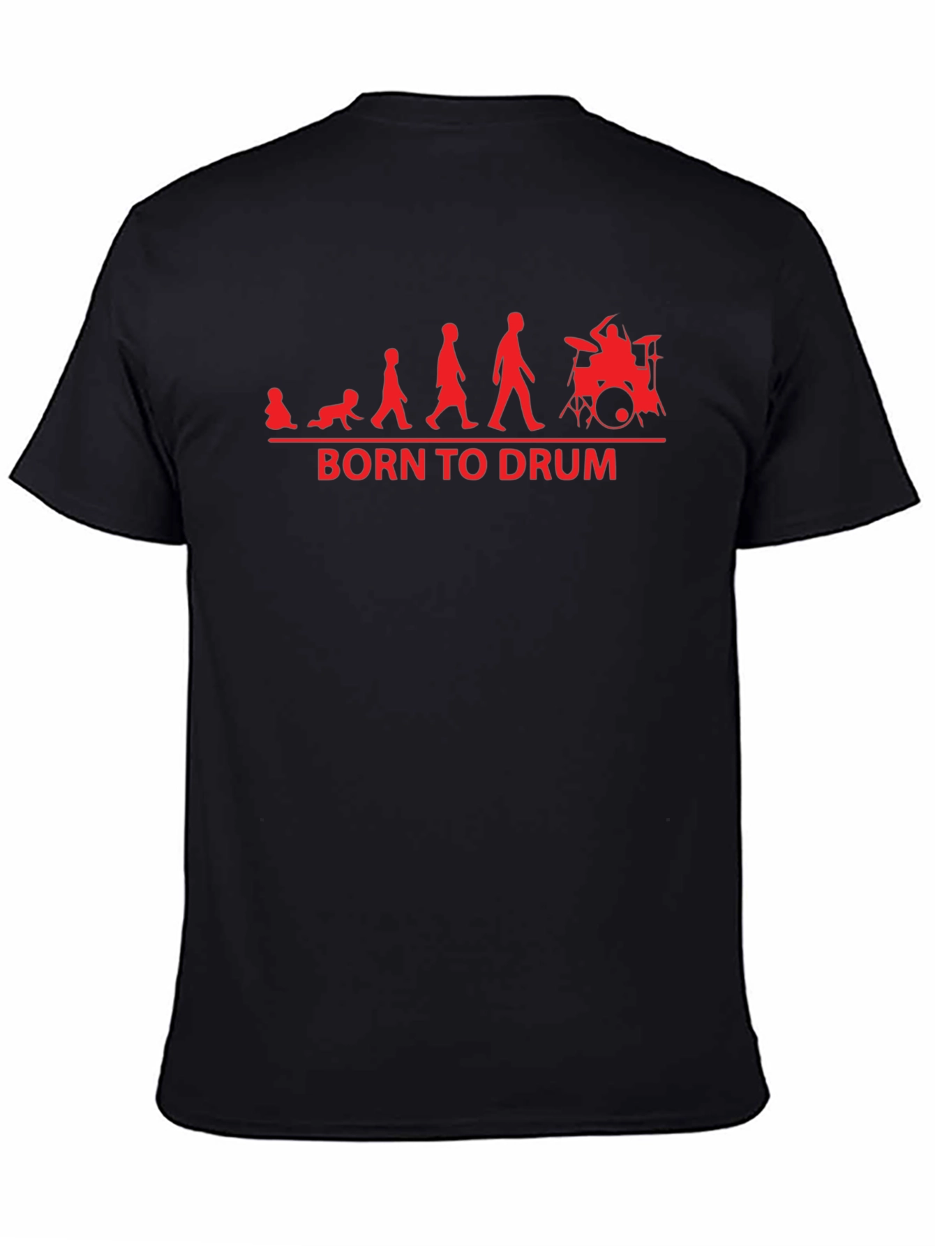 Born To Drum Evolution T-Shirt - Black