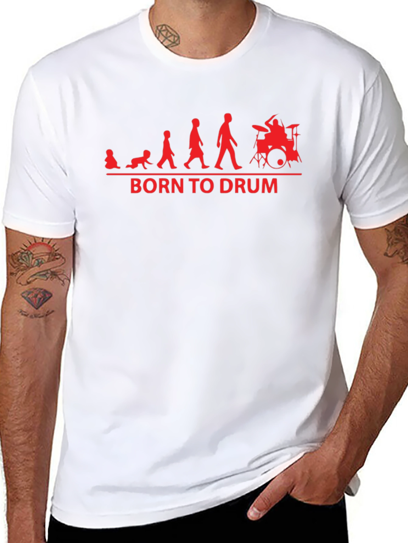 Born To Drum Evolution T-Shirt - Black