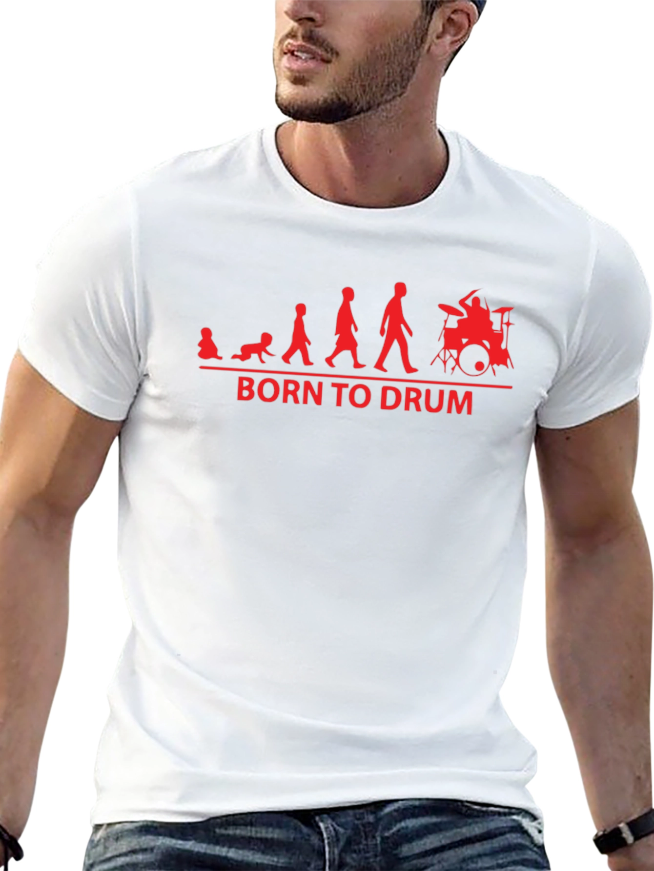 Born To Drum Evolution T-Shirt - Black