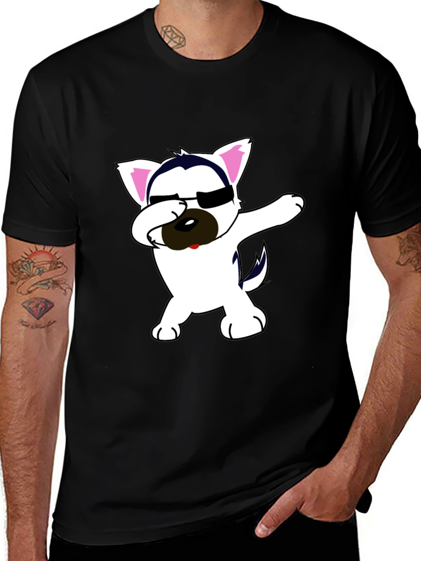 Dabbing Dog Graphic Tee - Cool & Casual
