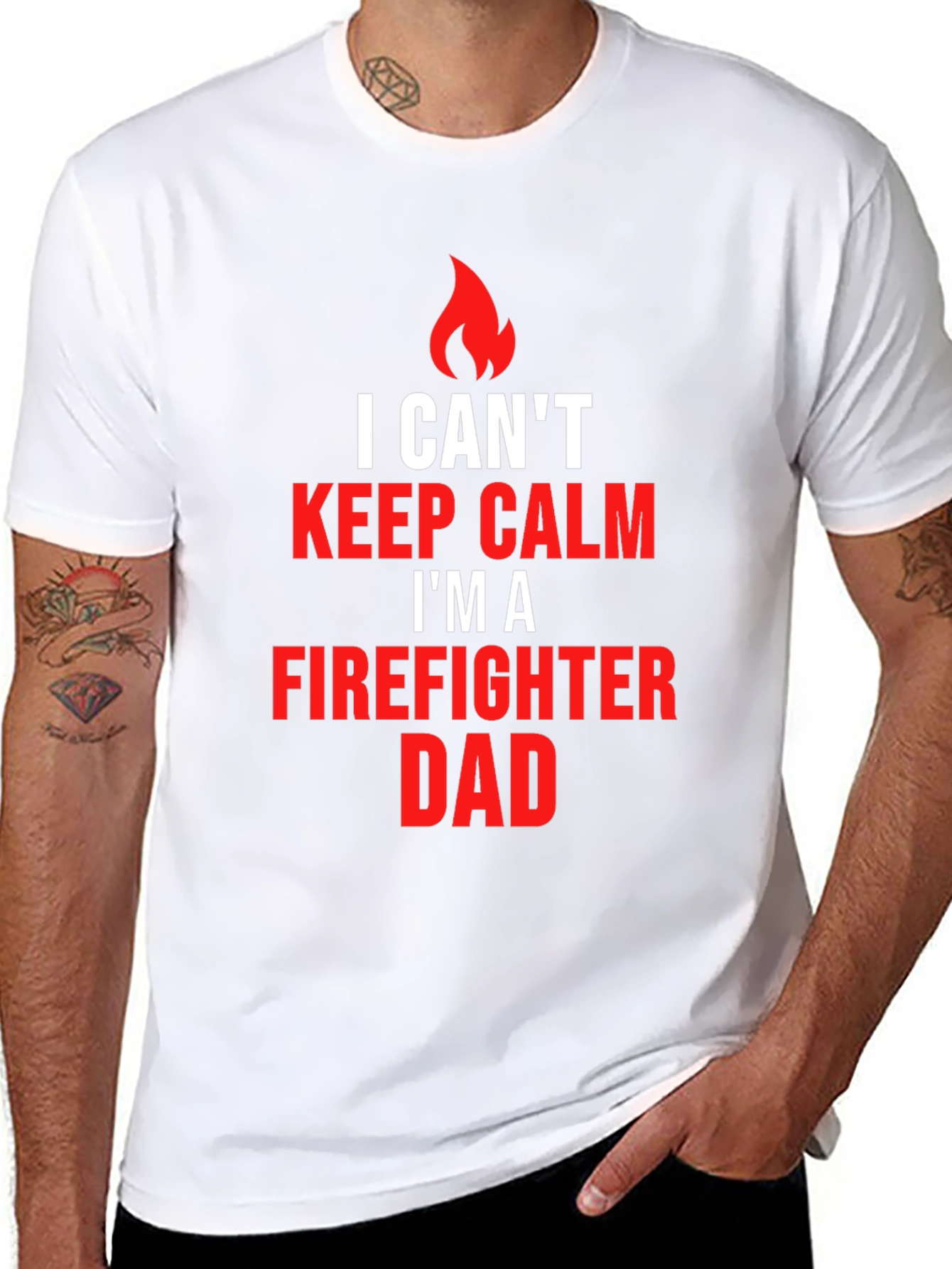 Firefighter Dad T-Shirt - Keep Calm Edition