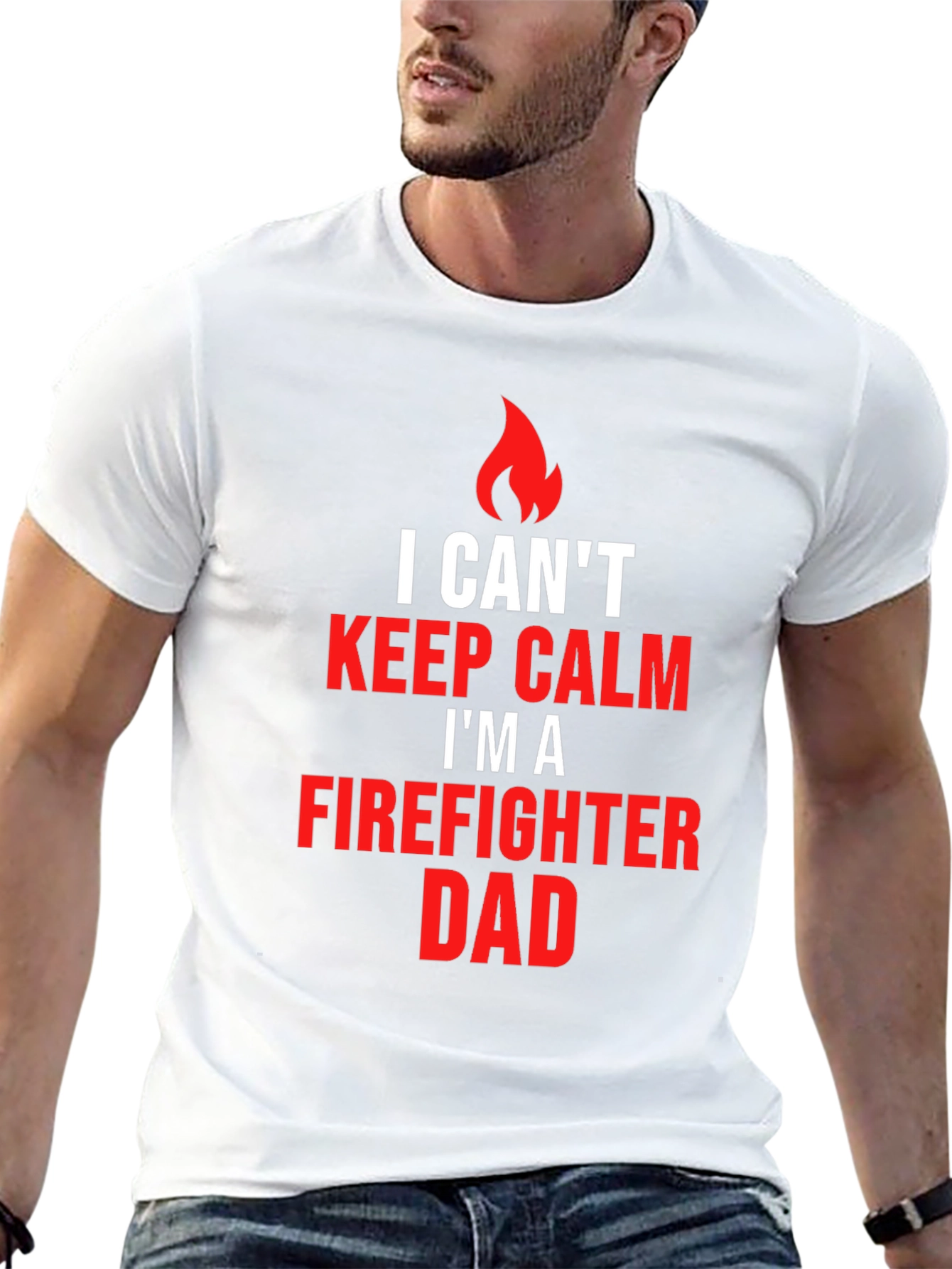 Firefighter Dad T-Shirt - Keep Calm Edition