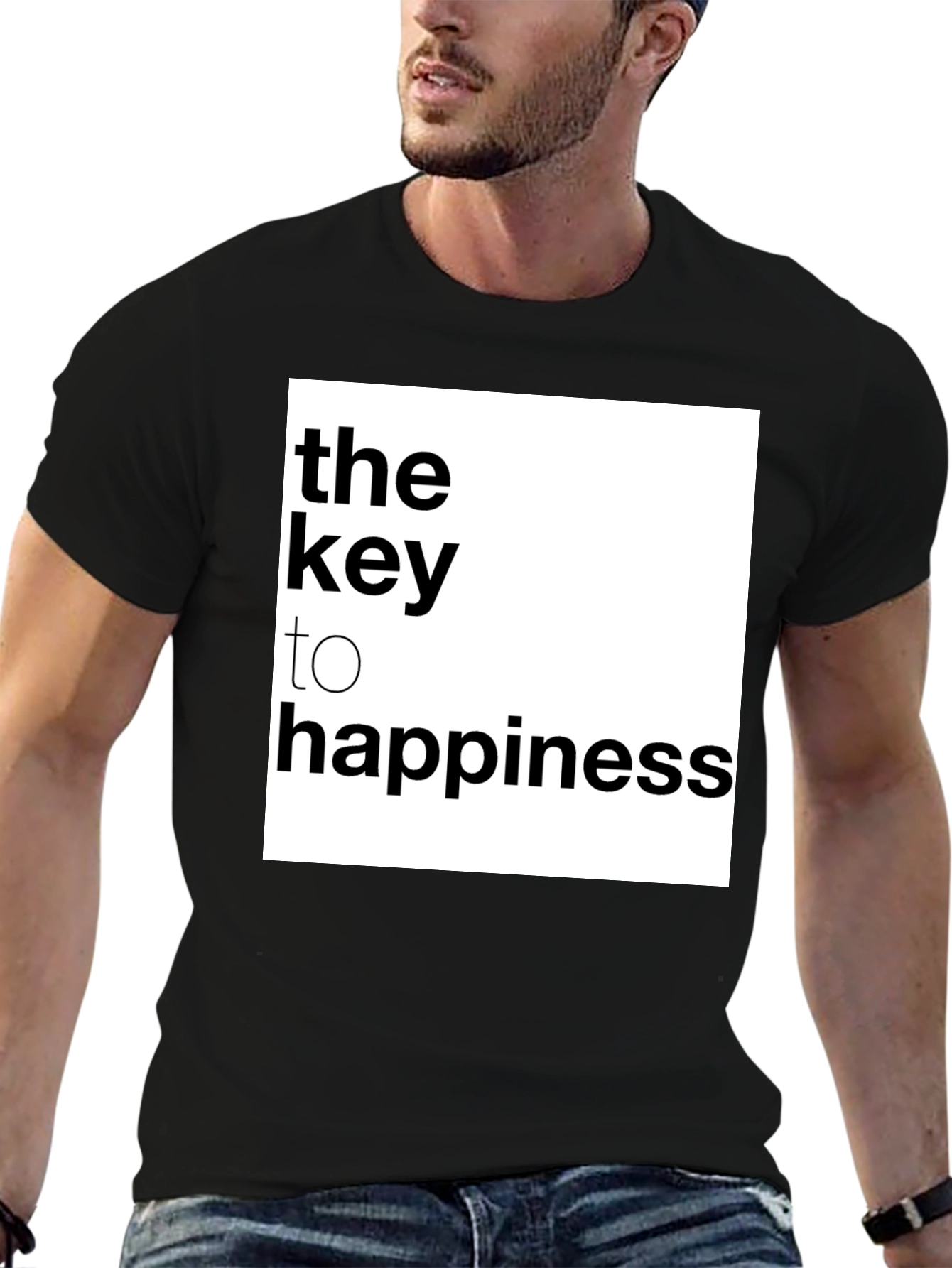 Key to Happiness Graphic Tee - Black