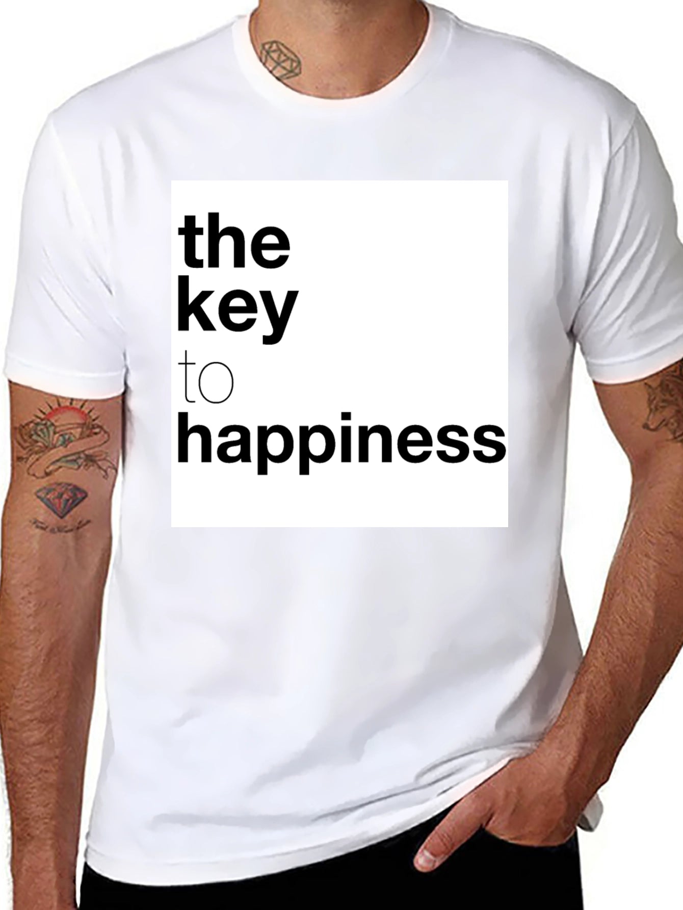 Key to Happiness Graphic Tee - Black
