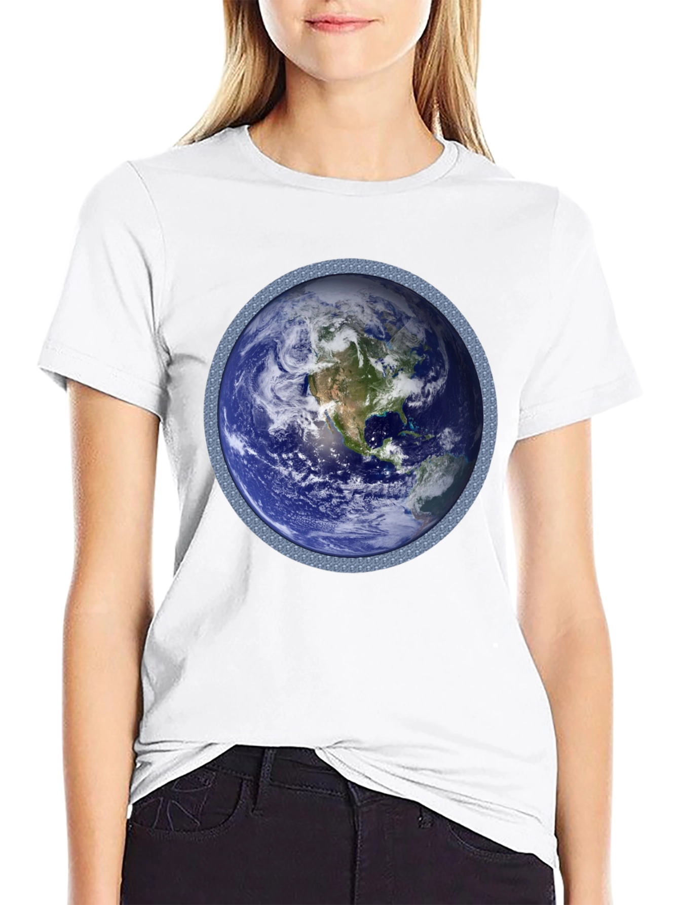 Earth Graphic T-Shirt - Black Cotton Blend