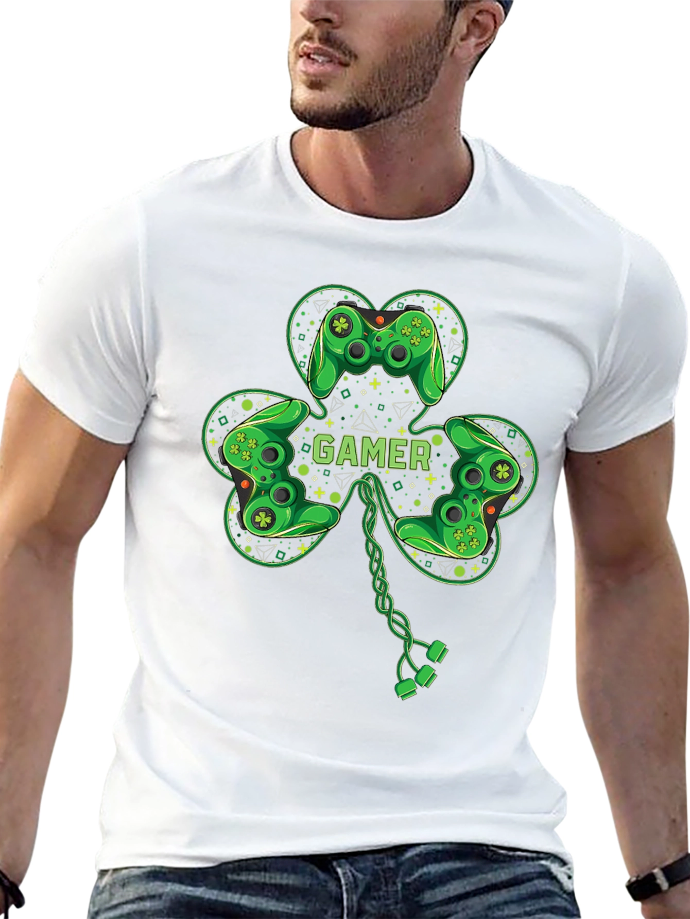 Gamer Shamrock T-Shirt - St. Patricks Day Gaming Tee