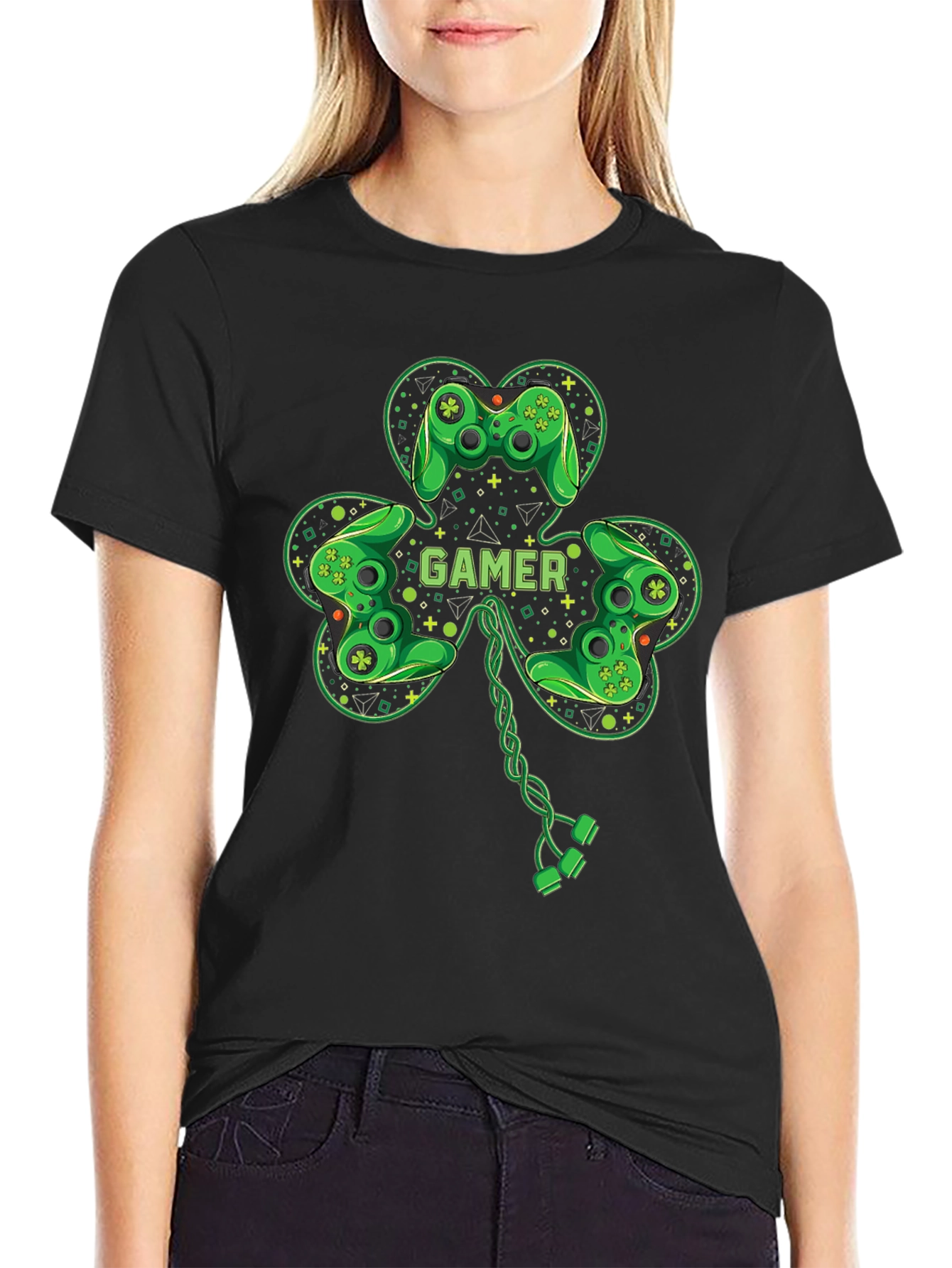 Gamer Shamrock T-Shirt - St. Patricks Day Gaming Tee