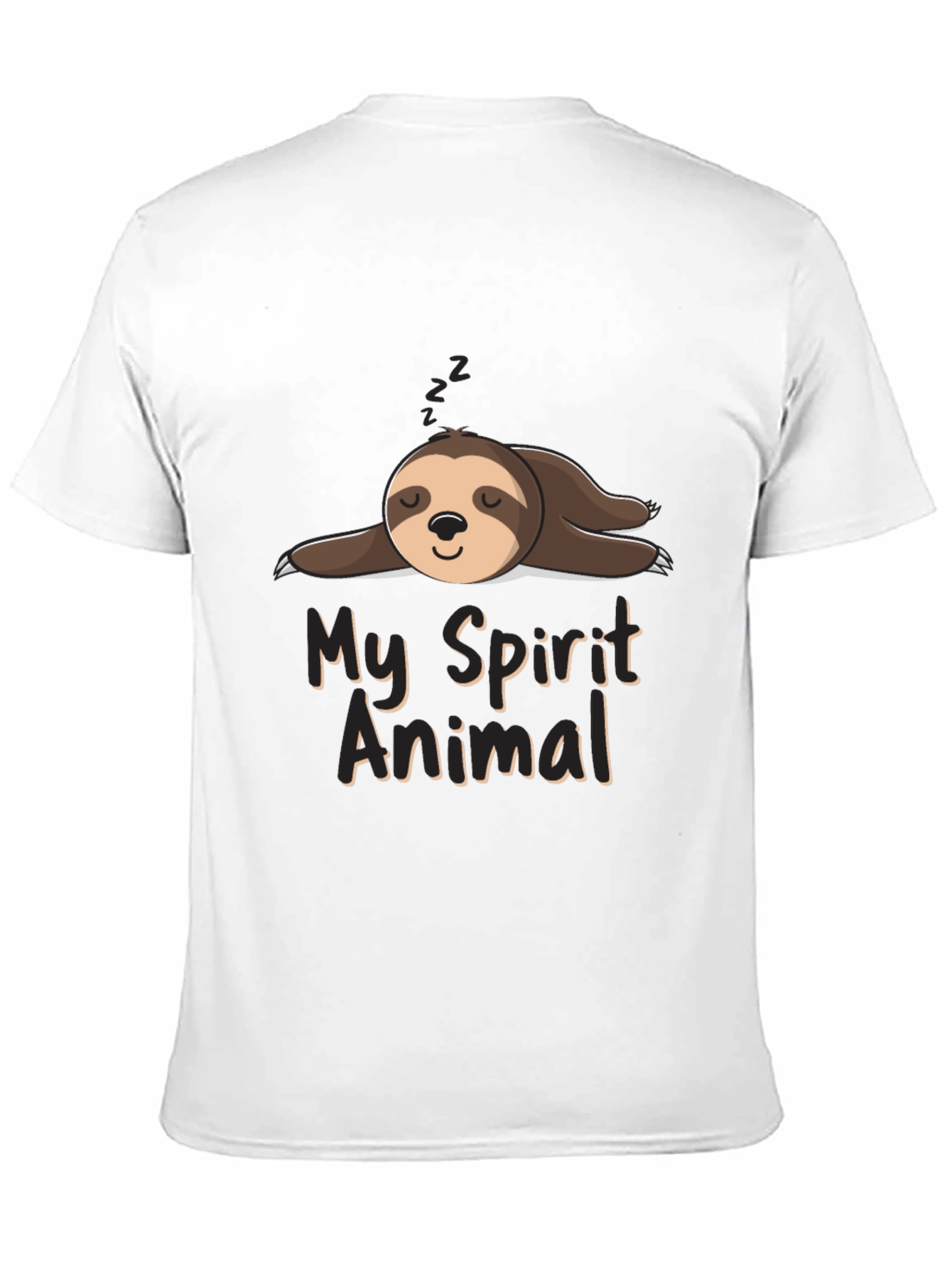 Lazy Sloth Spirit Animal Black T-Shirt