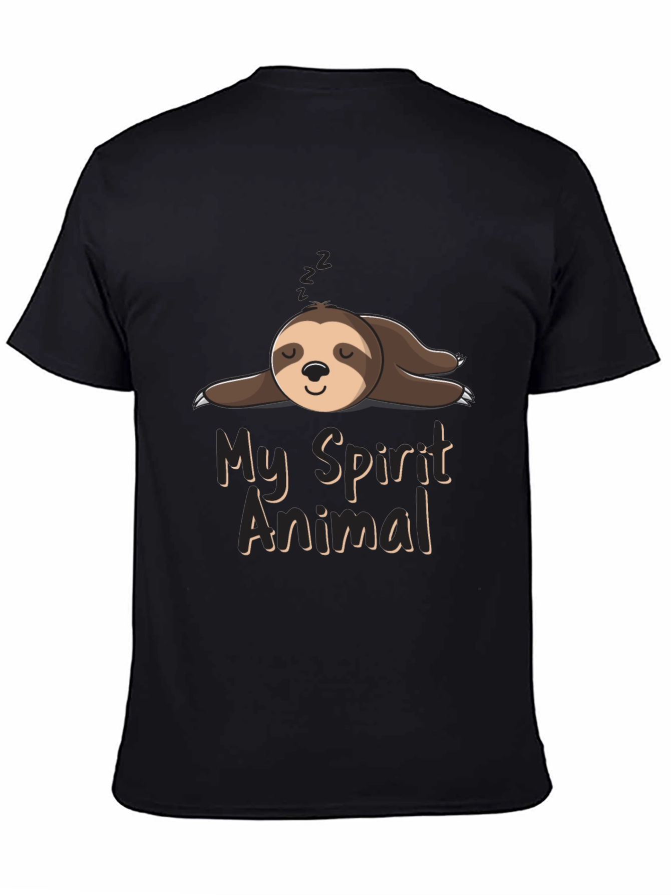 Lazy Sloth Spirit Animal Black T-Shirt