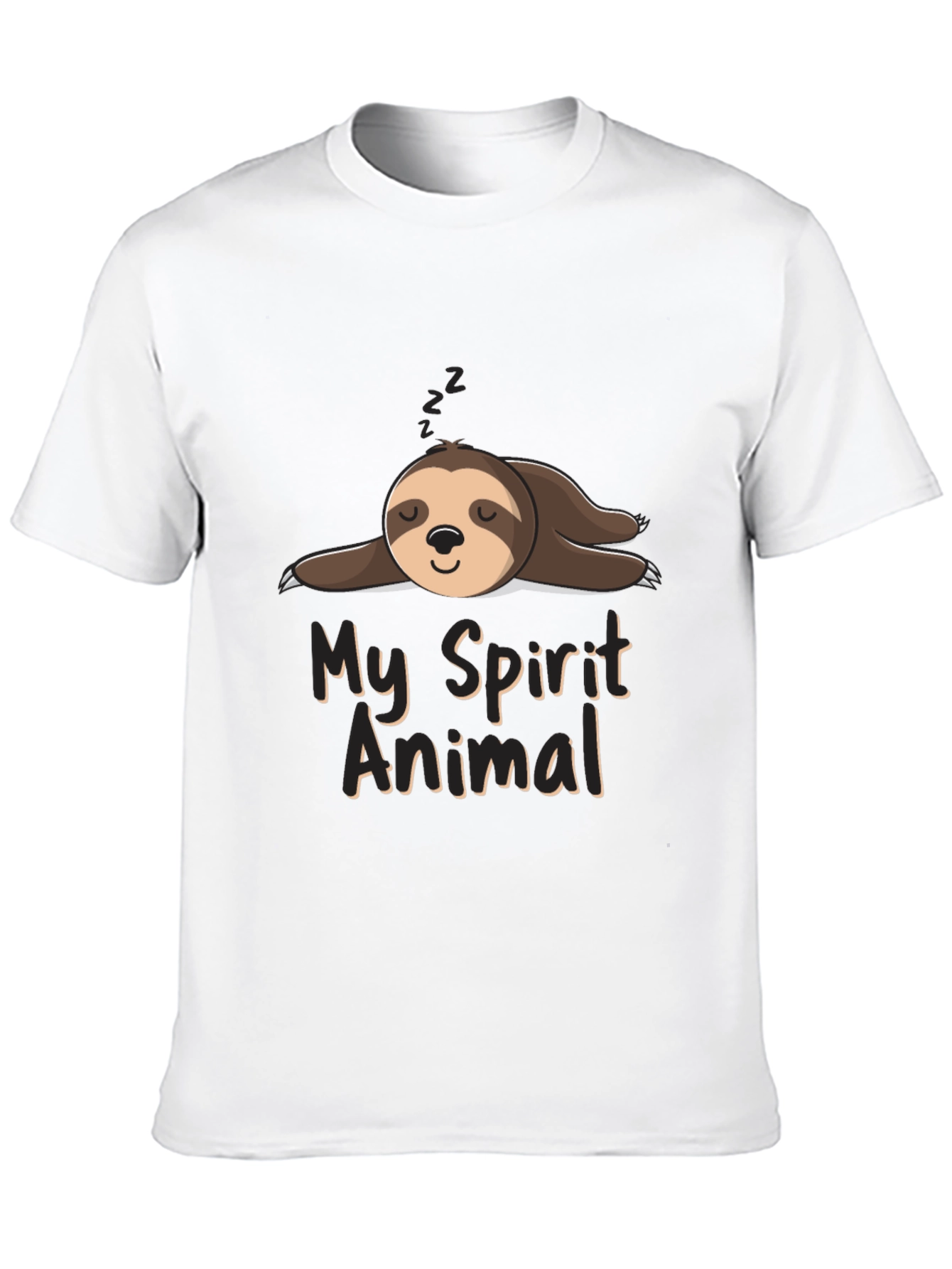 Lazy Sloth Spirit Animal Black T-Shirt
