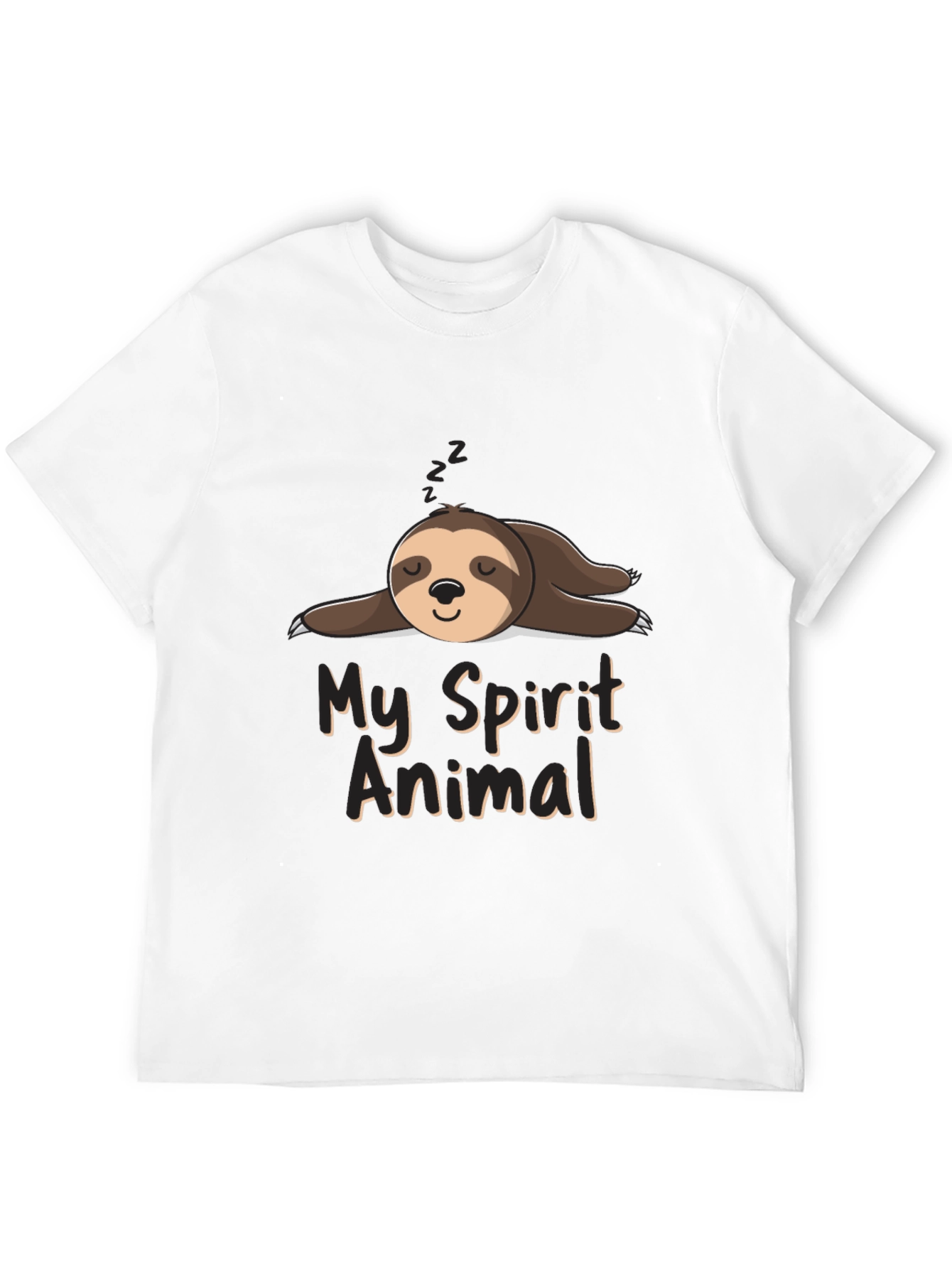 Lazy Sloth Spirit Animal Black T-Shirt