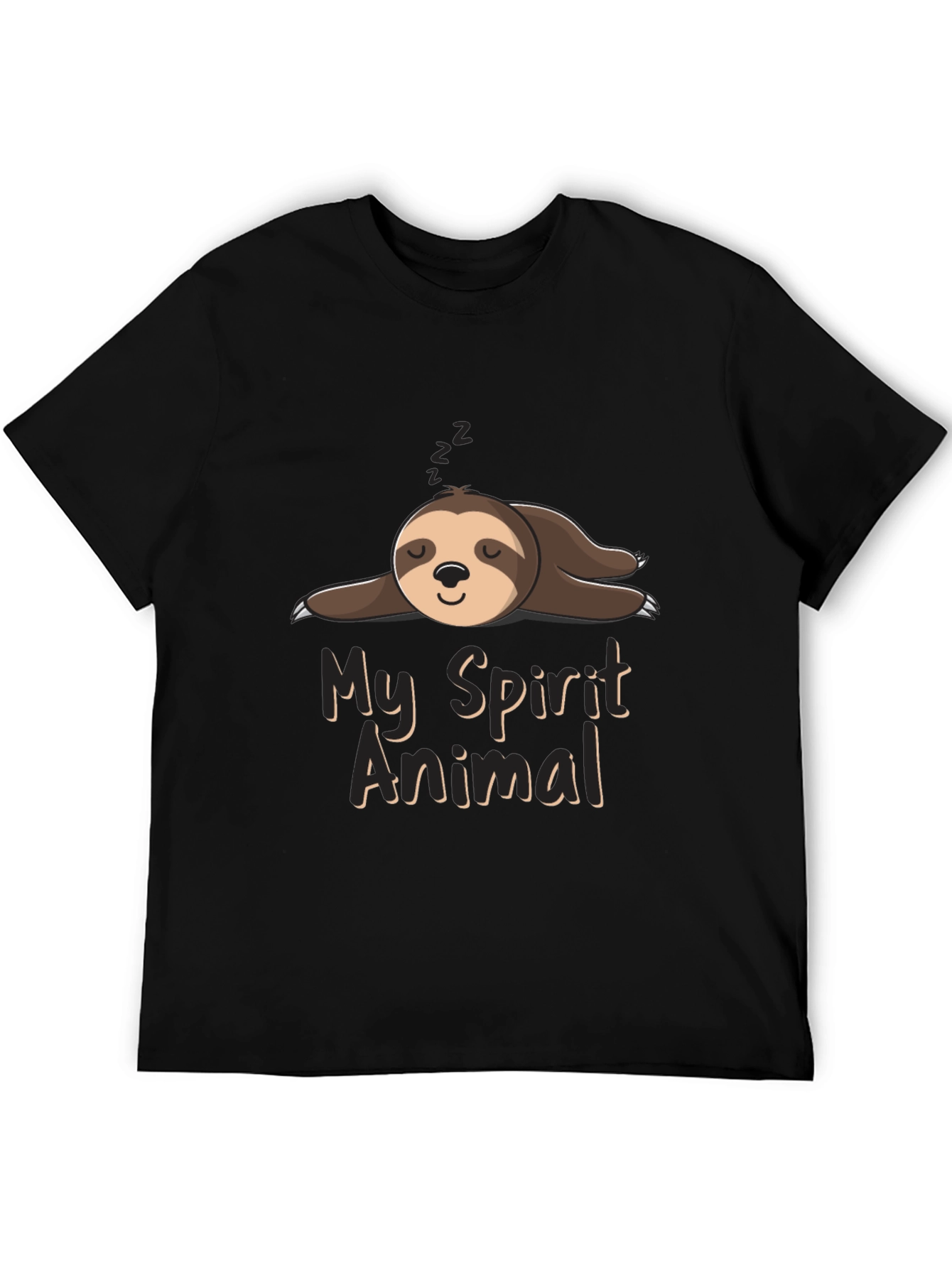 Lazy Sloth Spirit Animal Black T-Shirt