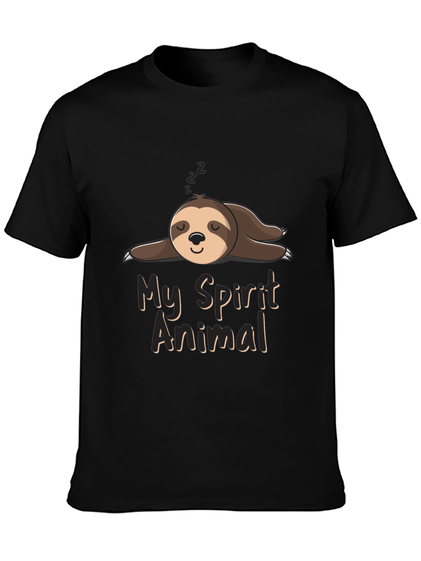 Lazy Sloth Spirit Animal Black T-Shirt