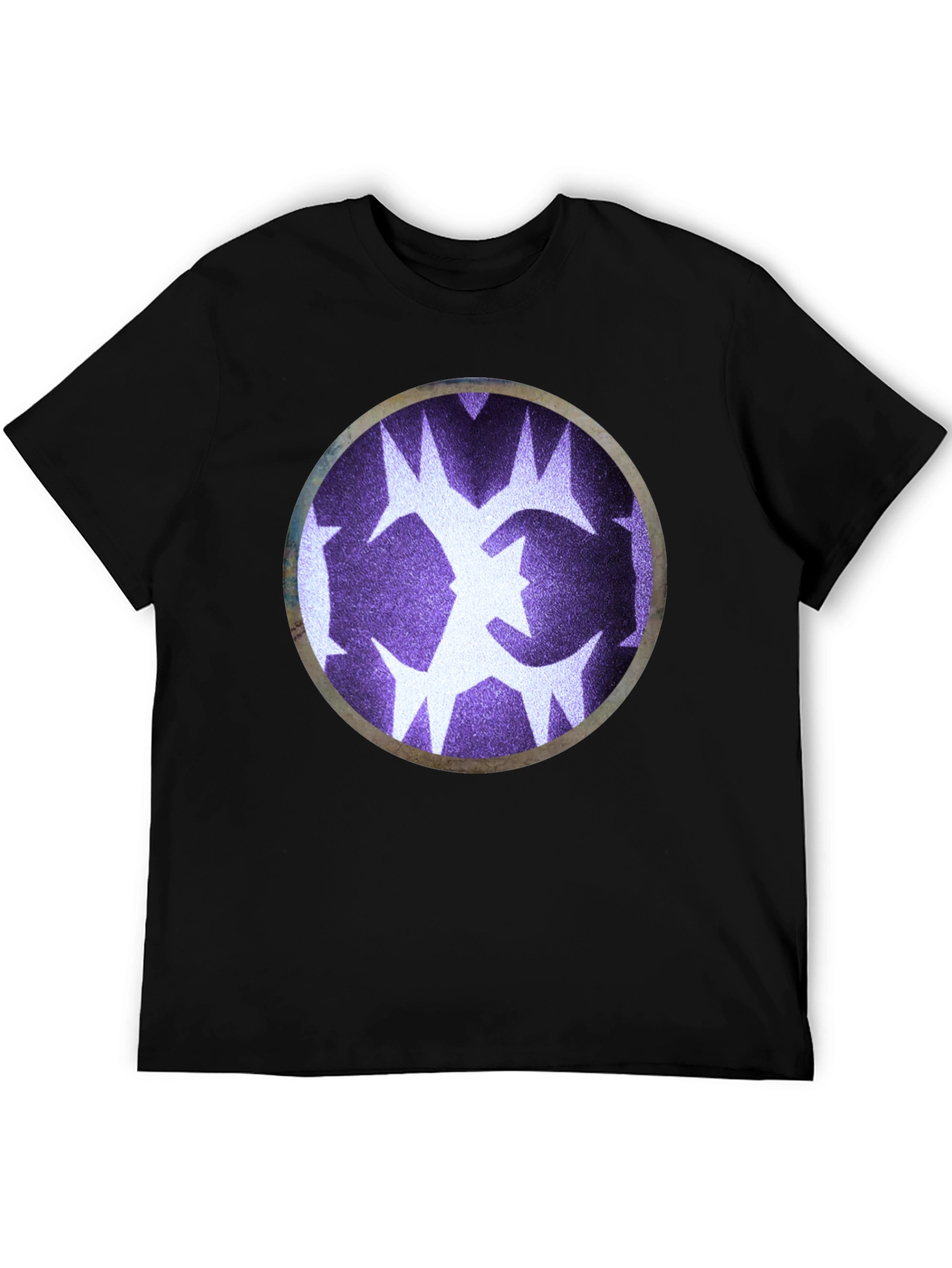 Abstract Circle Graphic Print Black T-Shirt