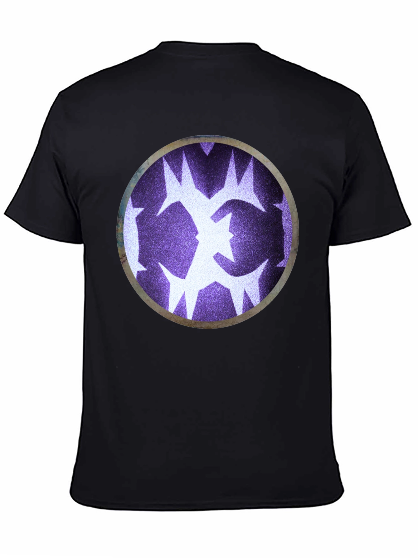 Abstract Circle Graphic Print Black T-Shirt